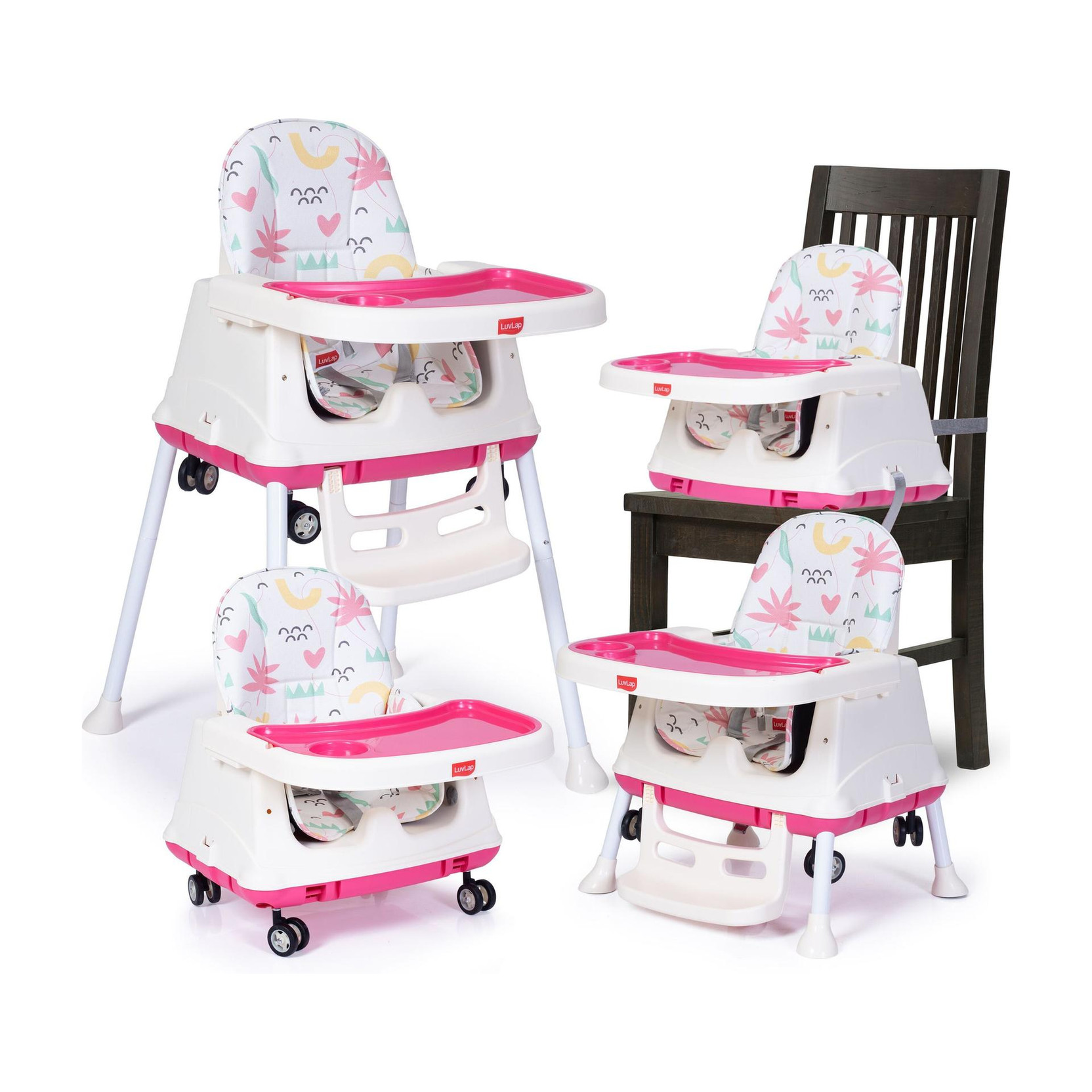 LuvLap High Chair for Baby/Kids, Toddler Feeding Booster Seat with Wheels