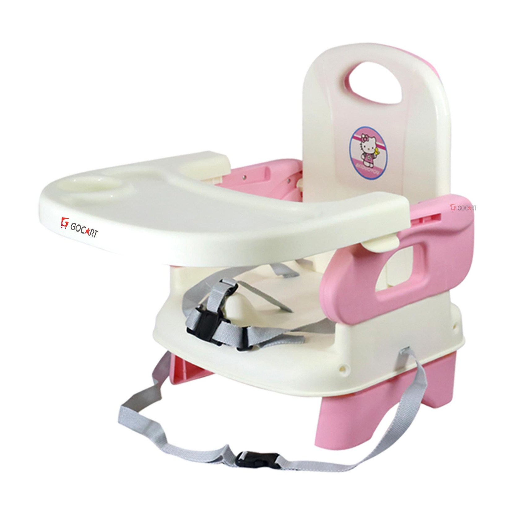GOCART Baby Booster Feeding Chair -Easy Travel Chair - with Safety Belt and Removable Dining Tray for Infants and Toddlers