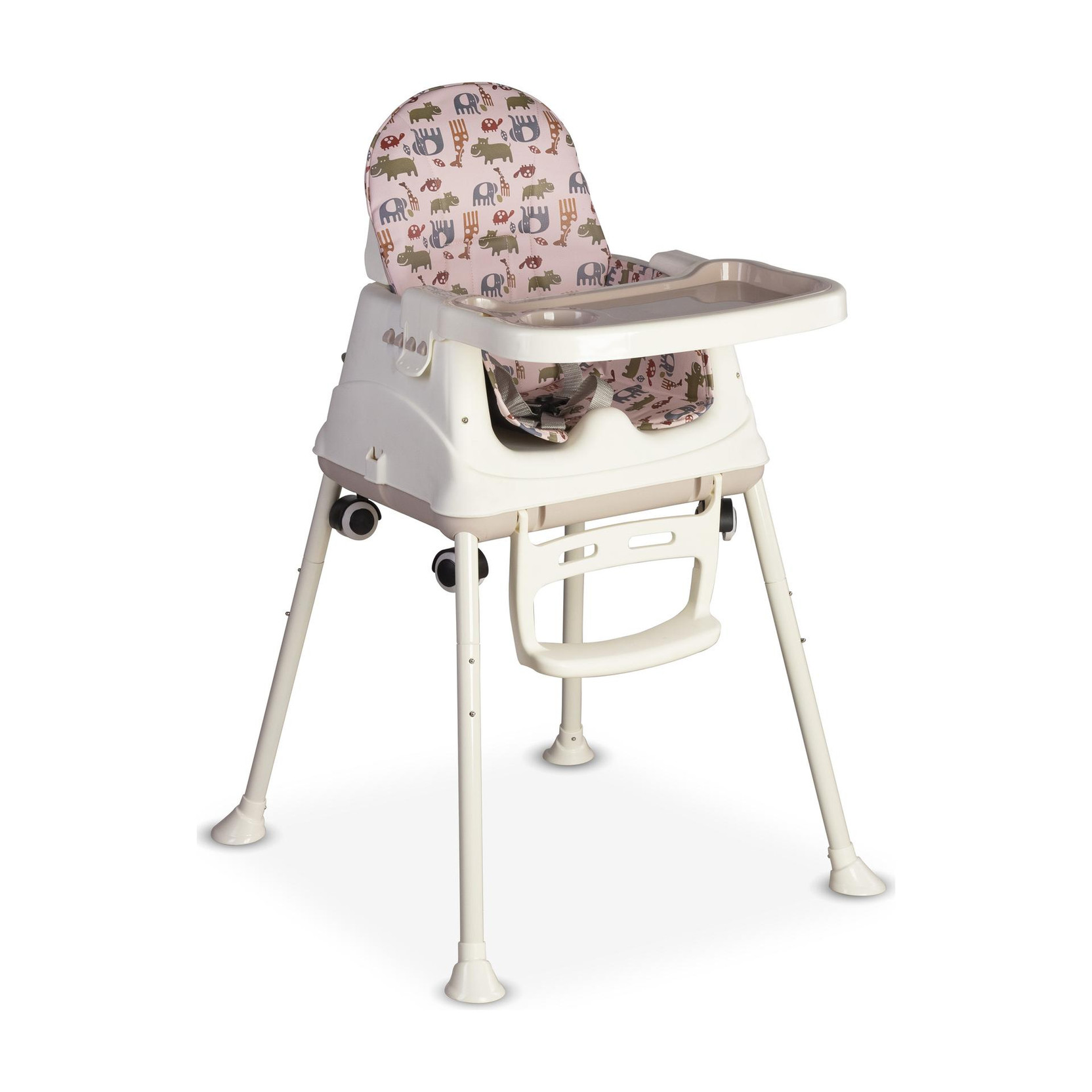 LuvLap High Chair with Wheels, 3 Height Adjustments, Cushion for Comfort