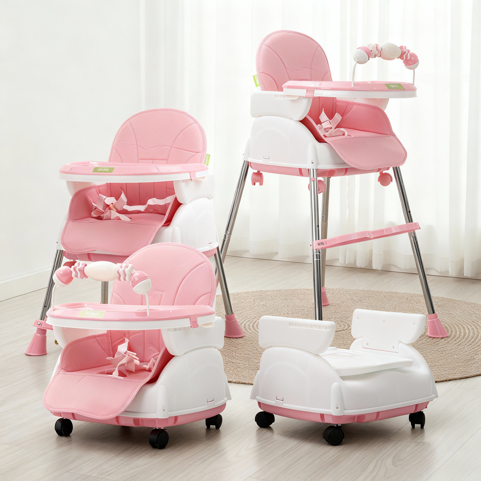 baybee 4 in 1 Nora Baby High Chair for Kids Two Height Adjustable Feeding Booster Seat