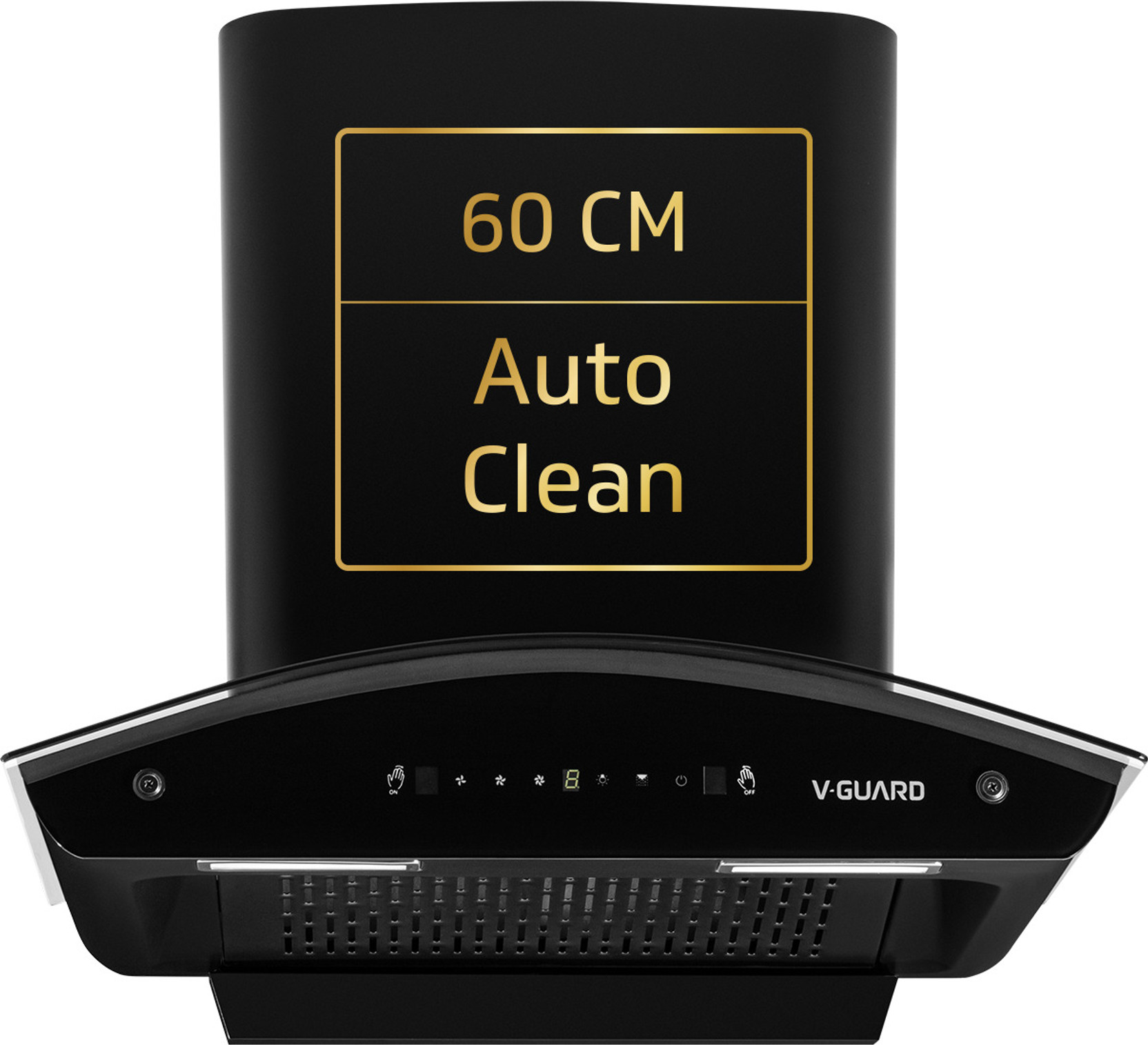 V-Guard X10 Neo Filterless 1400 CMH 60 cm Curved Glass | Filterless | Touch Panel with Gesture Control...