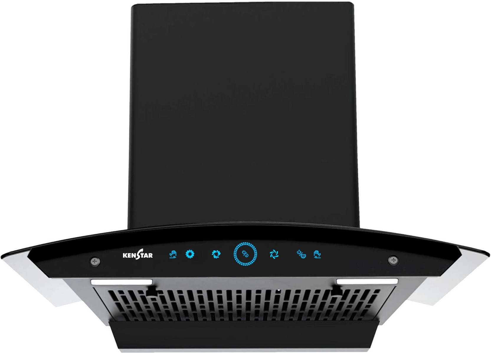 Kenstar Smoke Zero 60 1200 CMH 60 cm | Curved Glass | Filterless | 3 Speed Motion Sensor with Touch Co...