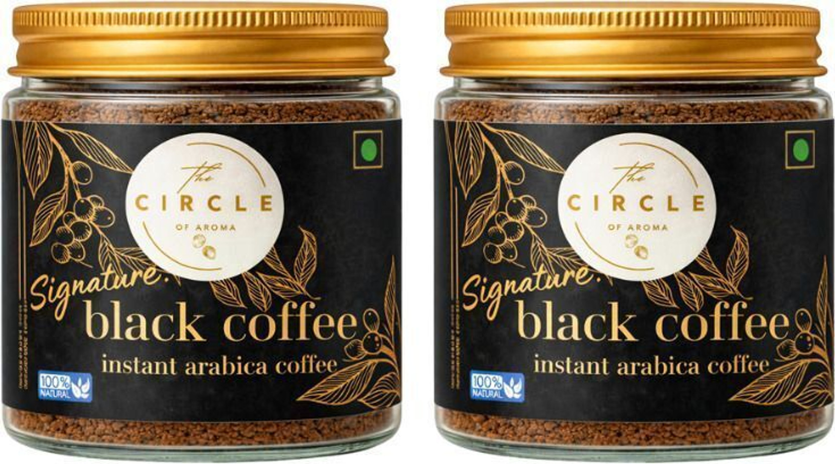 The Circle Of Aroma Signature Black Instant Coffee|Arabica|Rich & Smooth Taste|No Chicory|2*50 gram Instant Coffee