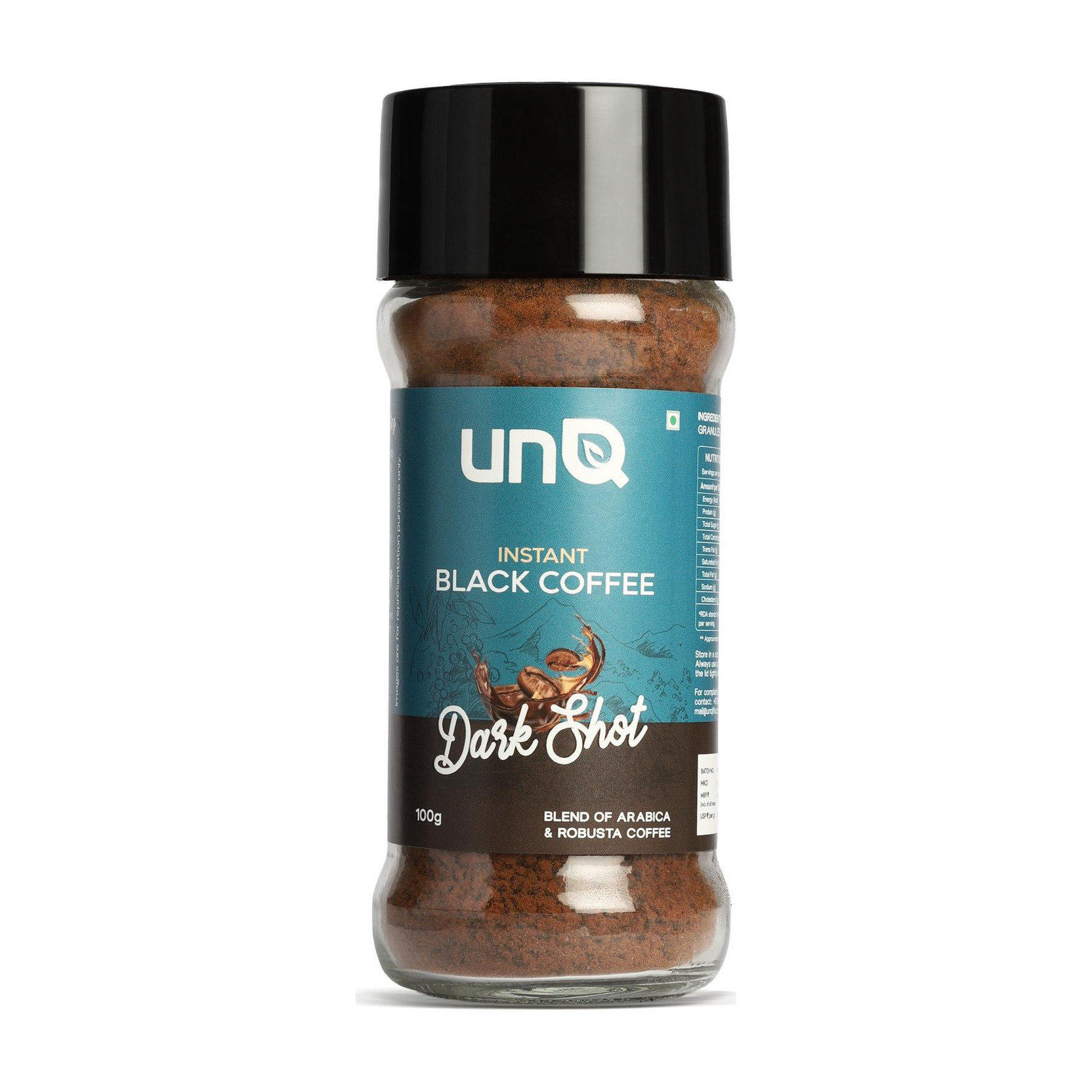 UNQ Darkshot Instant Coffee โ Black Coffee |Smooth Blend |Hot or Iced |Makes 50 Cups Instant Coffee