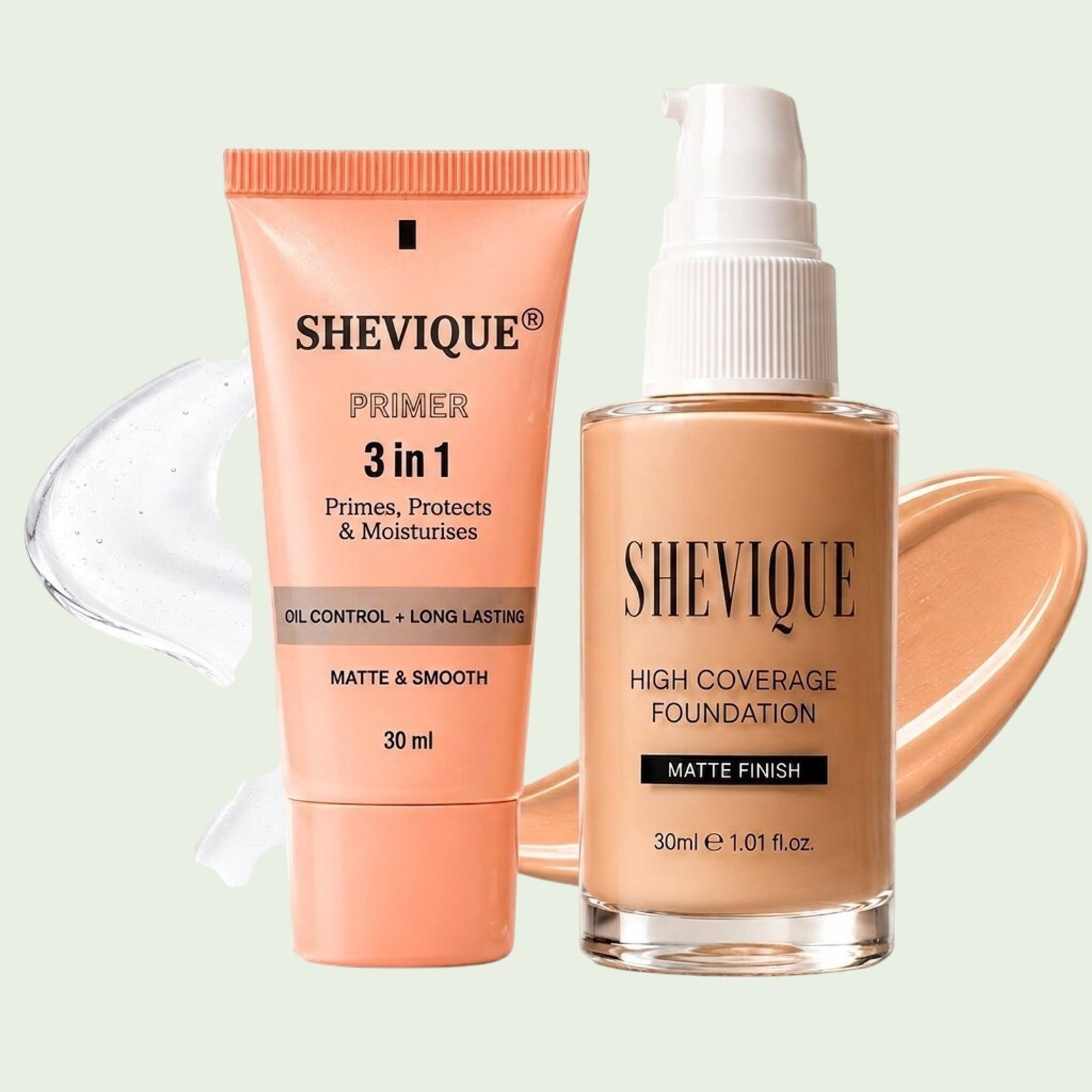 shevique Oil Control Primer with High Coverage Matte Foundation
