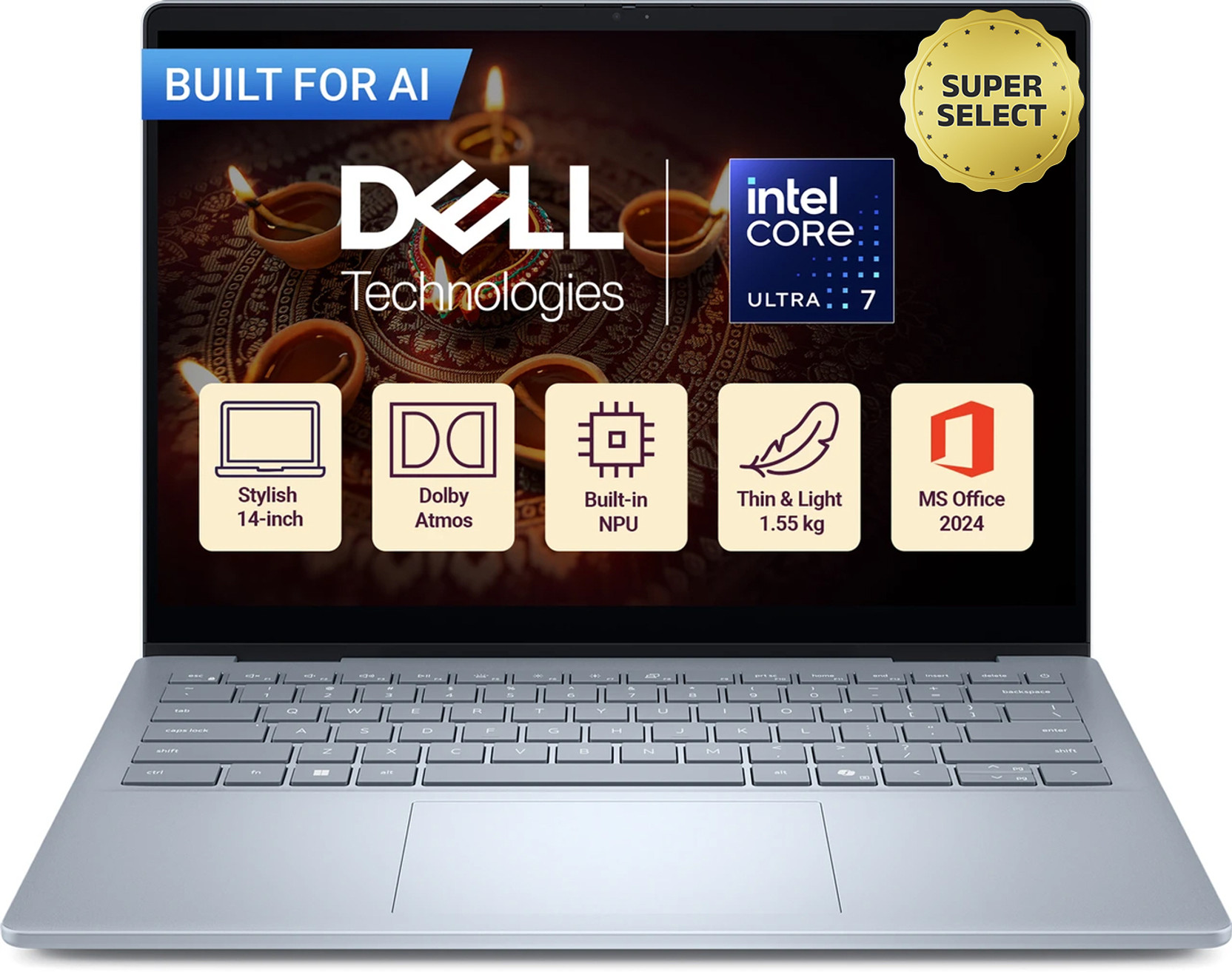 DELL 14 Plus Microsoft Office Home 2024 Intel Core Ultra 7 256V - (16 GB/512 GB SSD/Windows 11 Home) D...