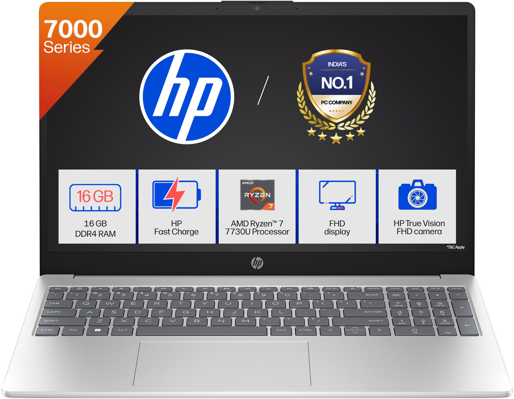 HP 15 AMD Ryzen 7 Octa Core 7730U - (16 GB/512 GB SSD/Windows 11 Home) 15-fc0761AU Thin and Light Lapt...