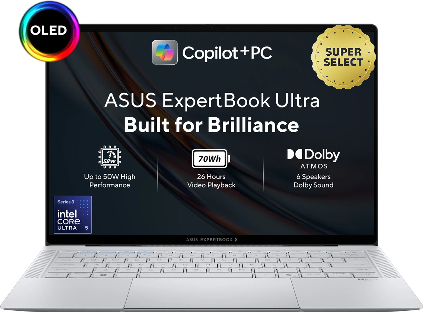 ASUS ExpertBook Ultra Full Metal Nano Ceramic Coating, OLED with Touchscreen Copilot Intel Core Ultra ...