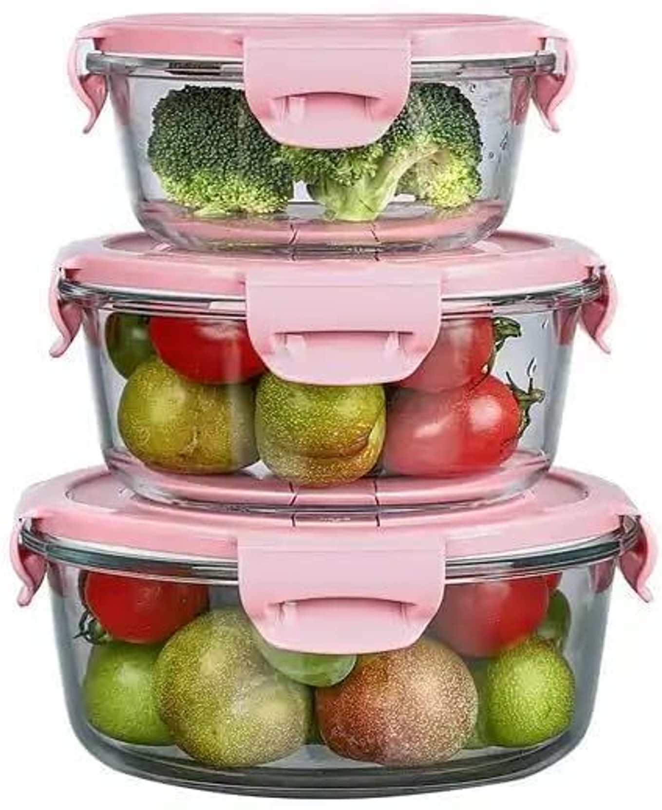 okechuku Glass, Plastic Fridge Container  - 350 ml, 600 ml, 800 ml