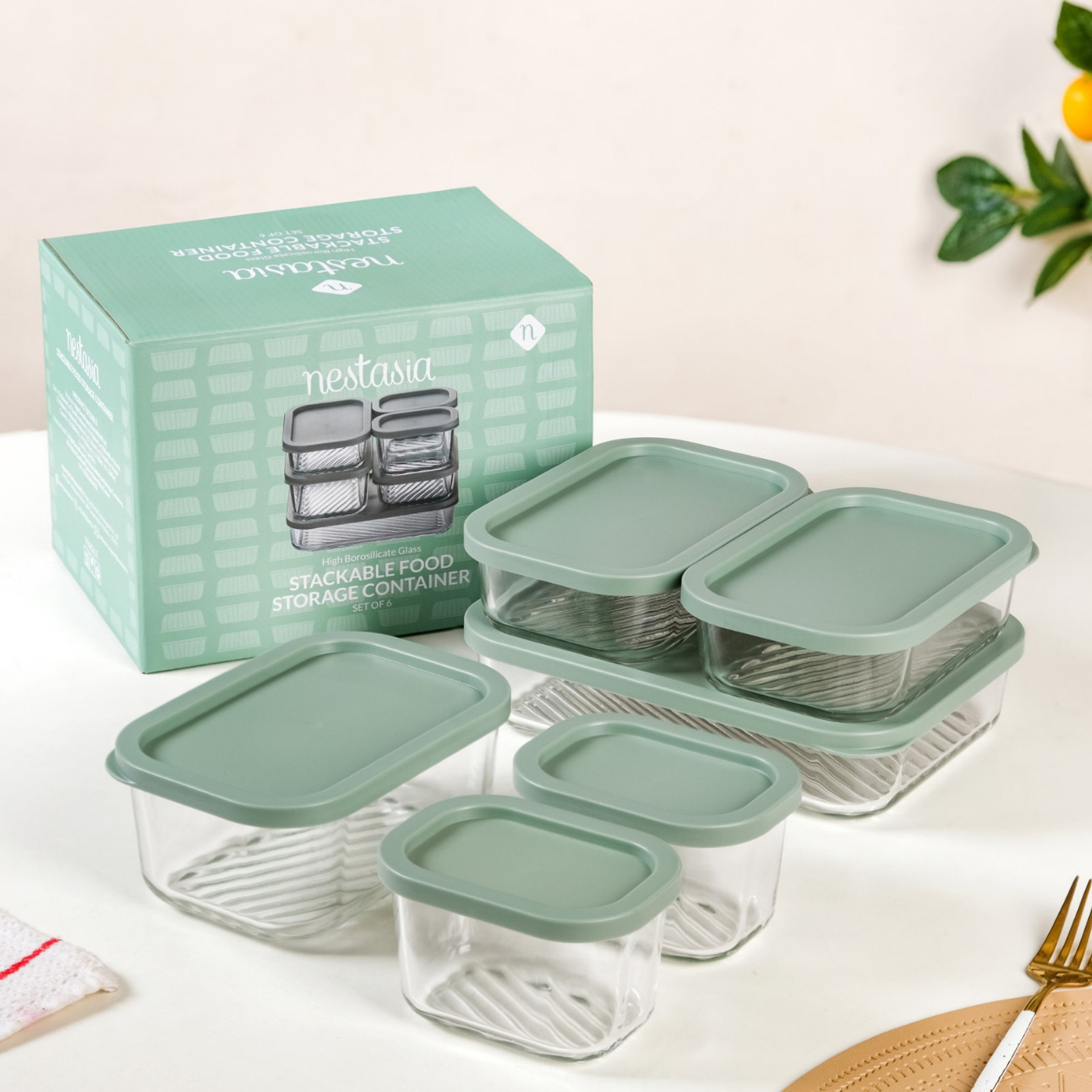 Nestasia Glass Grocery Container  - 1200 ml