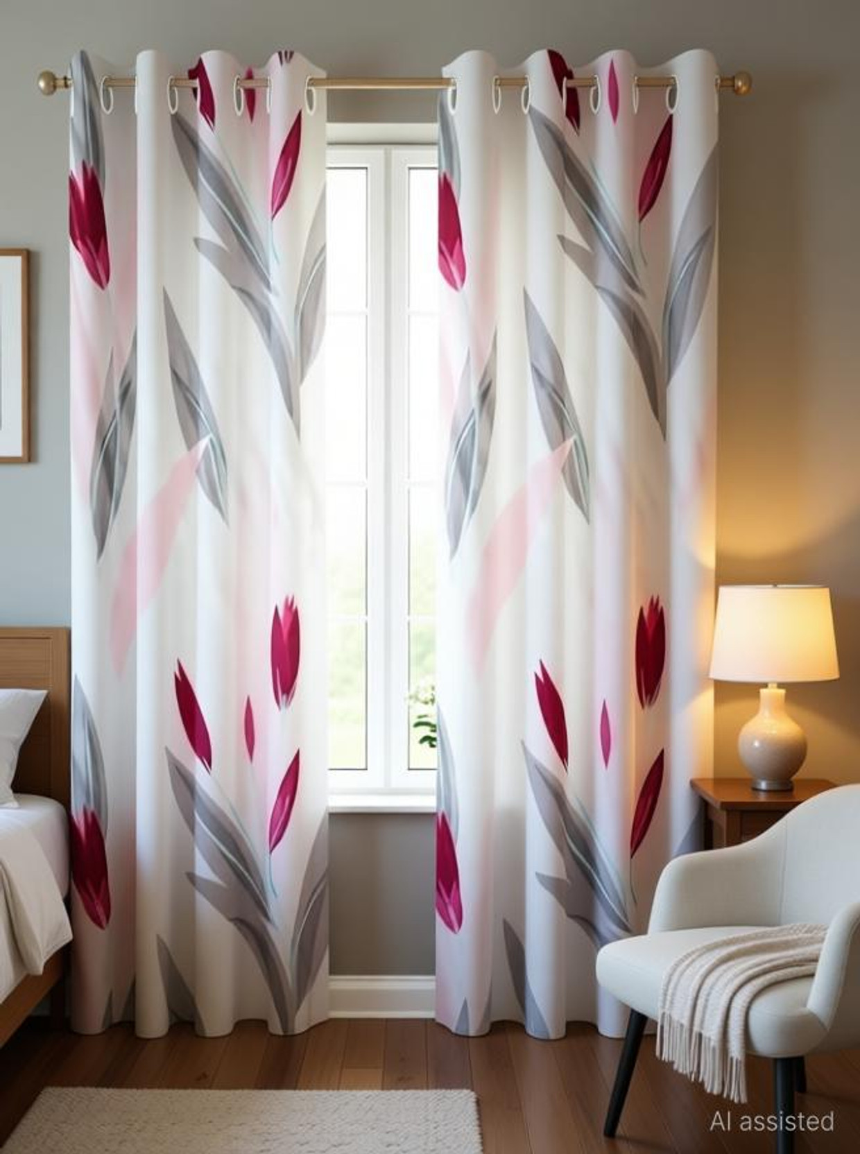 GRIZNA 213 cm (7 ft) Door Polyester Room Darkening Curtain (Pack Of 2)