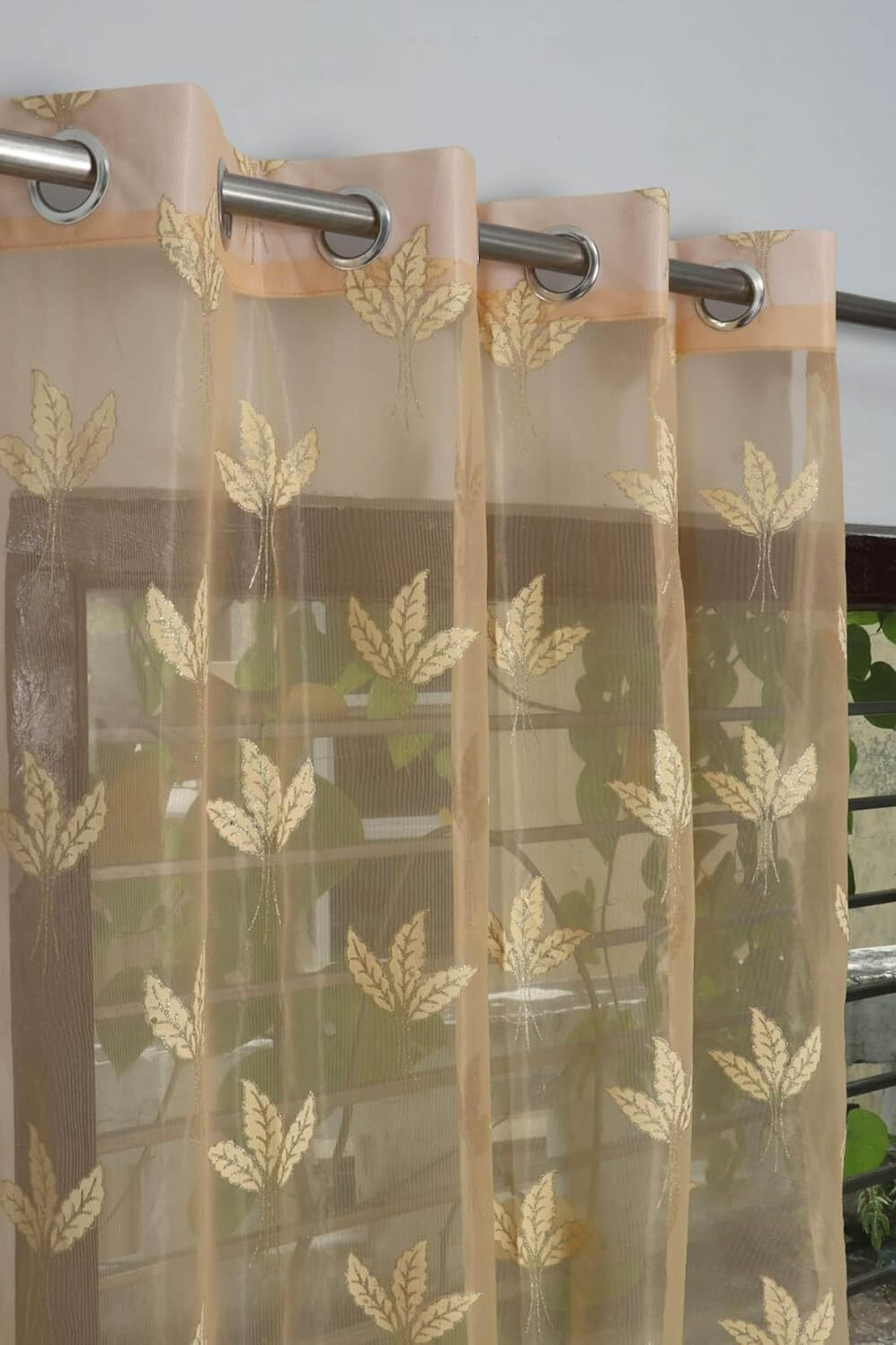 goycors 274 cm (9 ft) Long Door Net Transparent Curtain (Pack Of 2)
