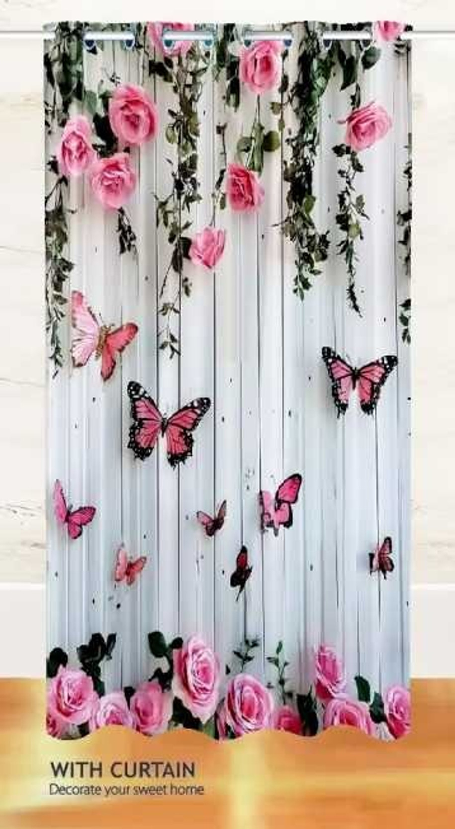 PRISHA 275 cm (9 ft) Long Door Polyester Semi Transparent Curtain Single Curtain