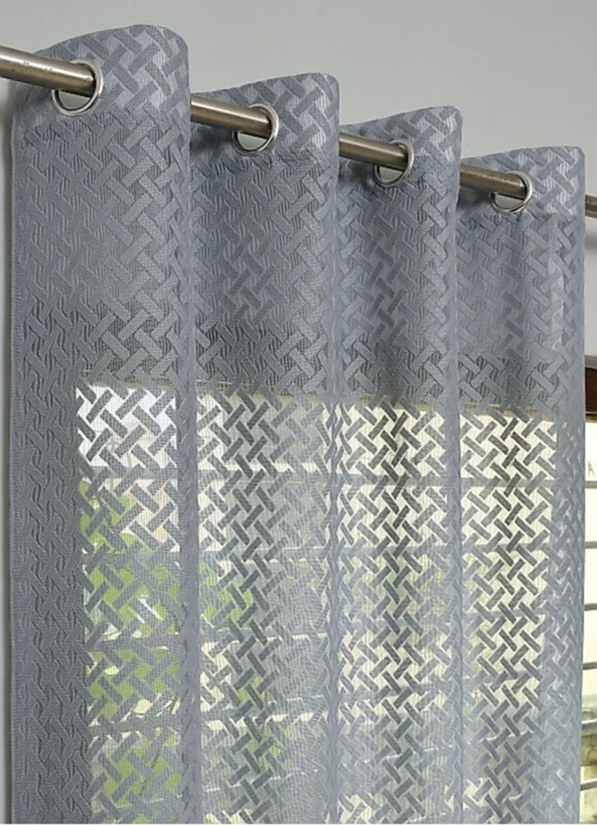 Ishkunj 274 cm (9 ft) Long Door Net Transparent Curtain (Pack Of 2)