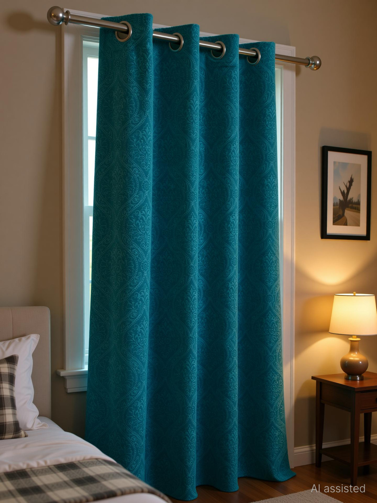 Panipat Textile Hub 214 cm (7 ft) Door Velvet Room Darkening Curtain (Pack Of 2)