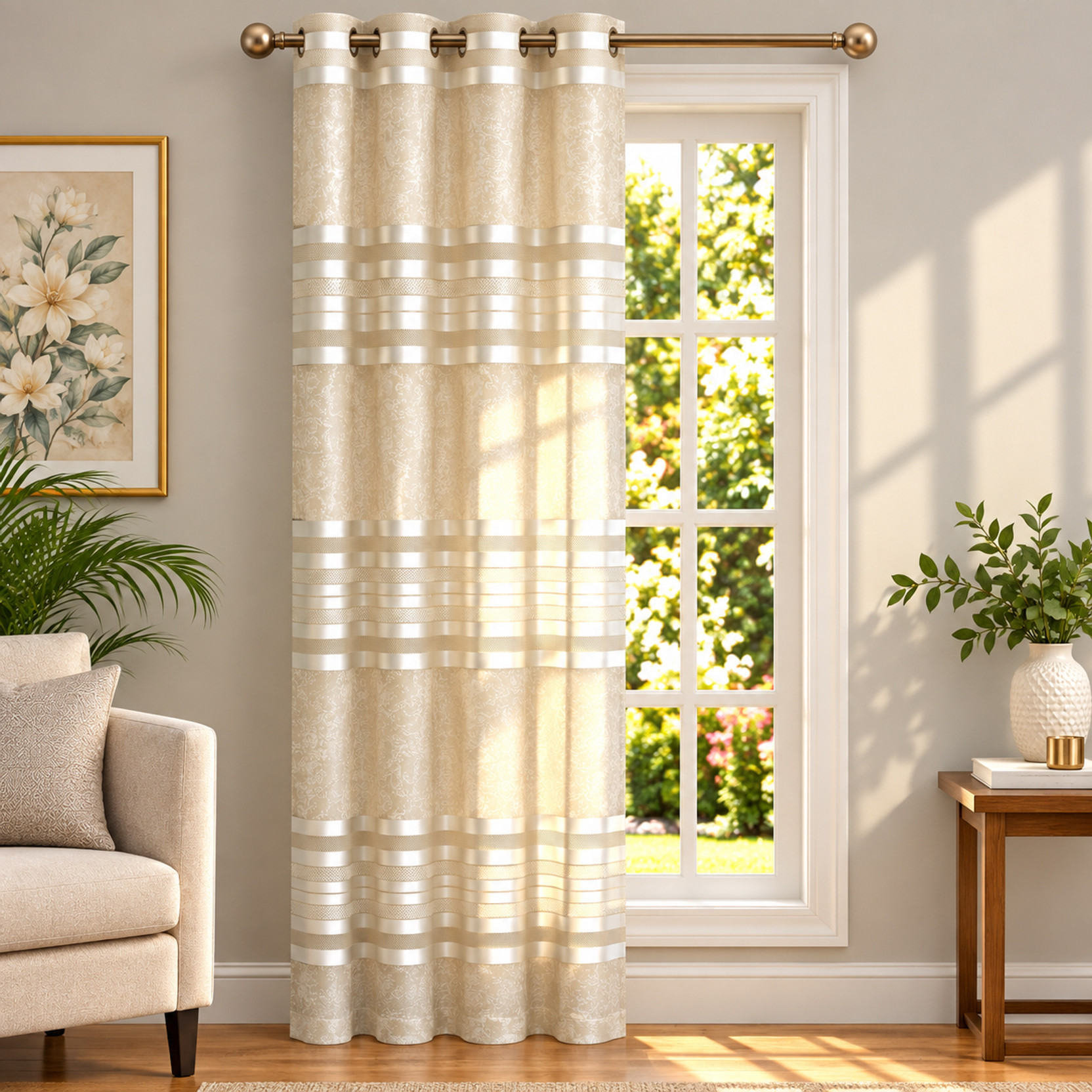 Décor Galleria 152.4 cm (5 ft) Window Polyester Transparent Curtain Single Curtain