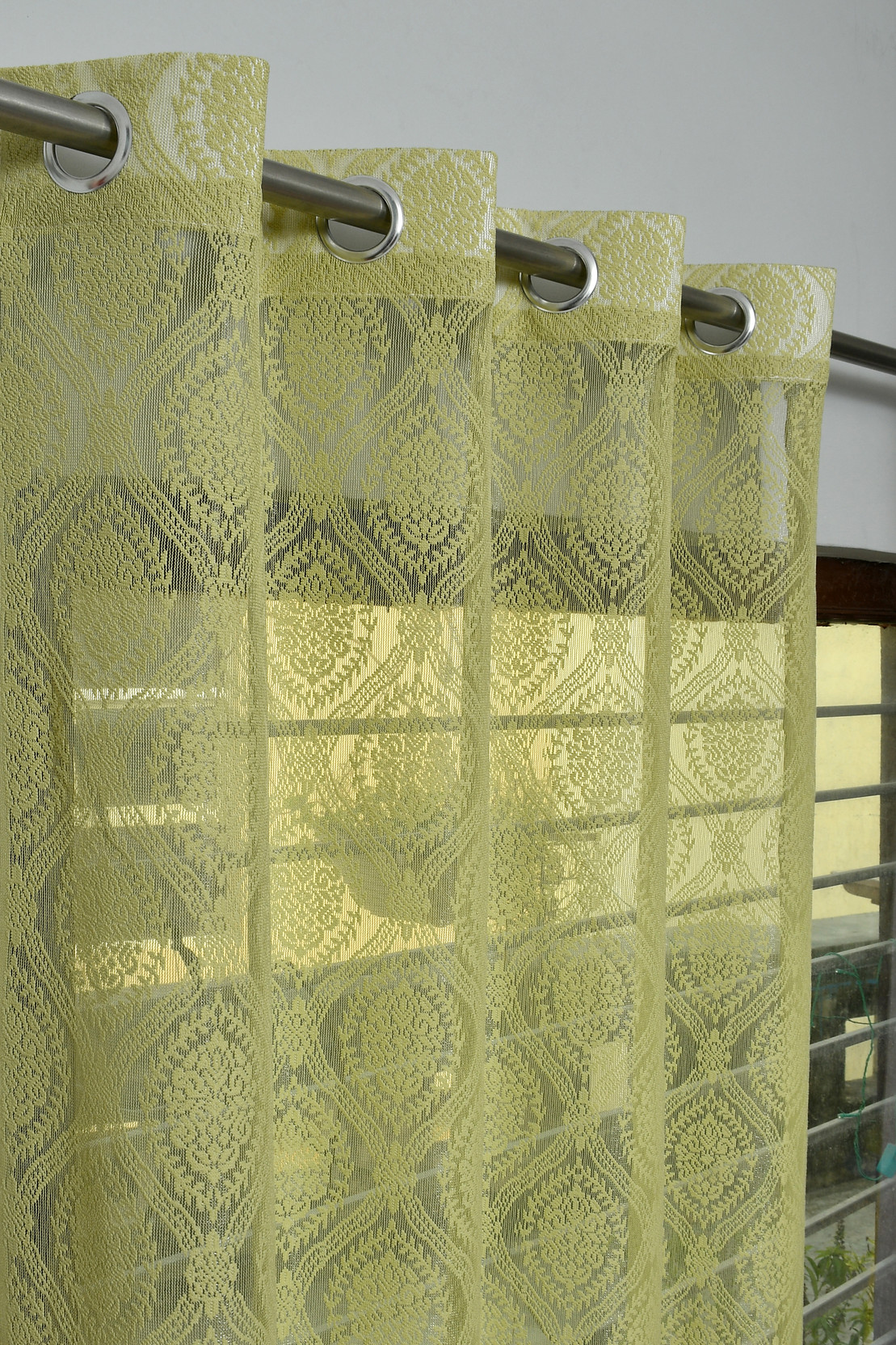 Rashee Creations 274 cm (9 ft) Long Door Net Transparent Curtain (Pack Of 2)