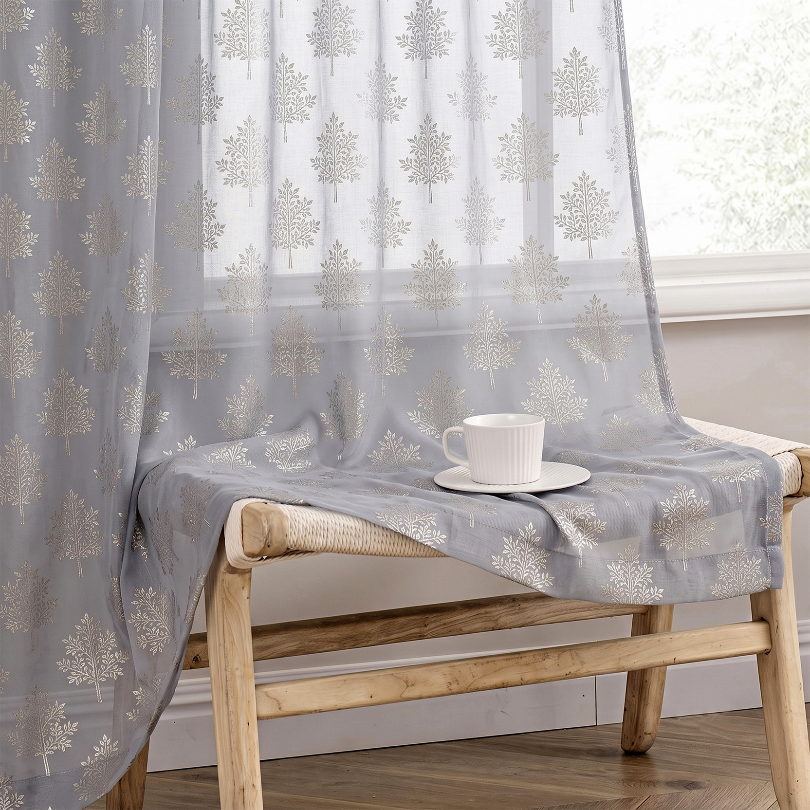 kiara Creations 274 cm (9 ft) Long Door Net Transparent Curtain (Pack Of 2)