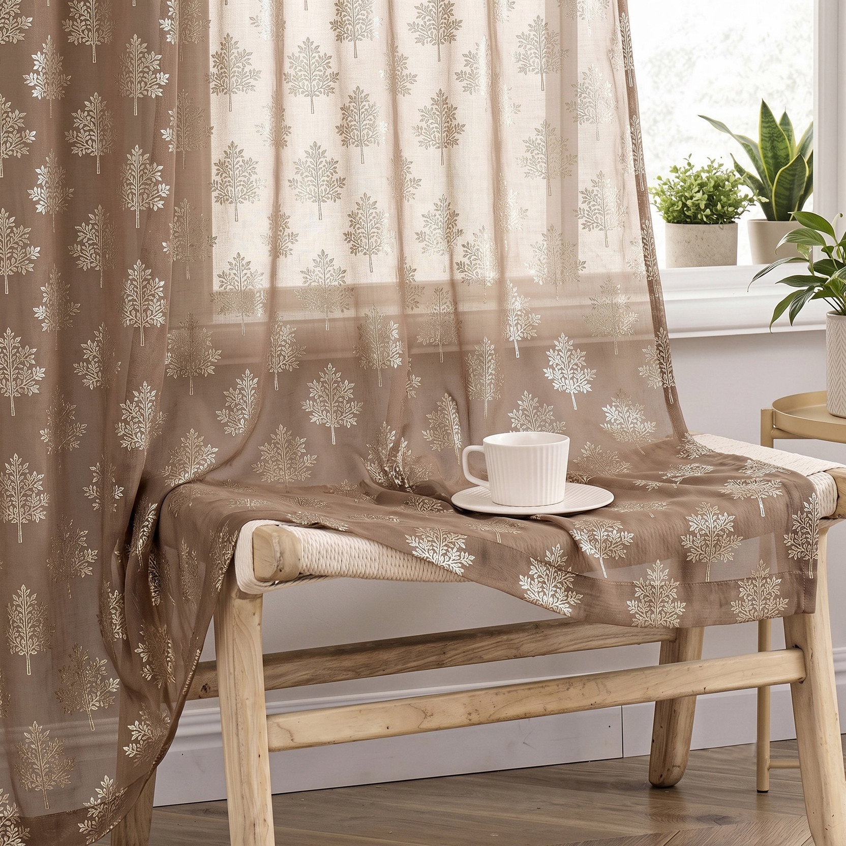 kiara Creations 274 cm (9 ft) Long Door Net Transparent Curtain (Pack Of 2)