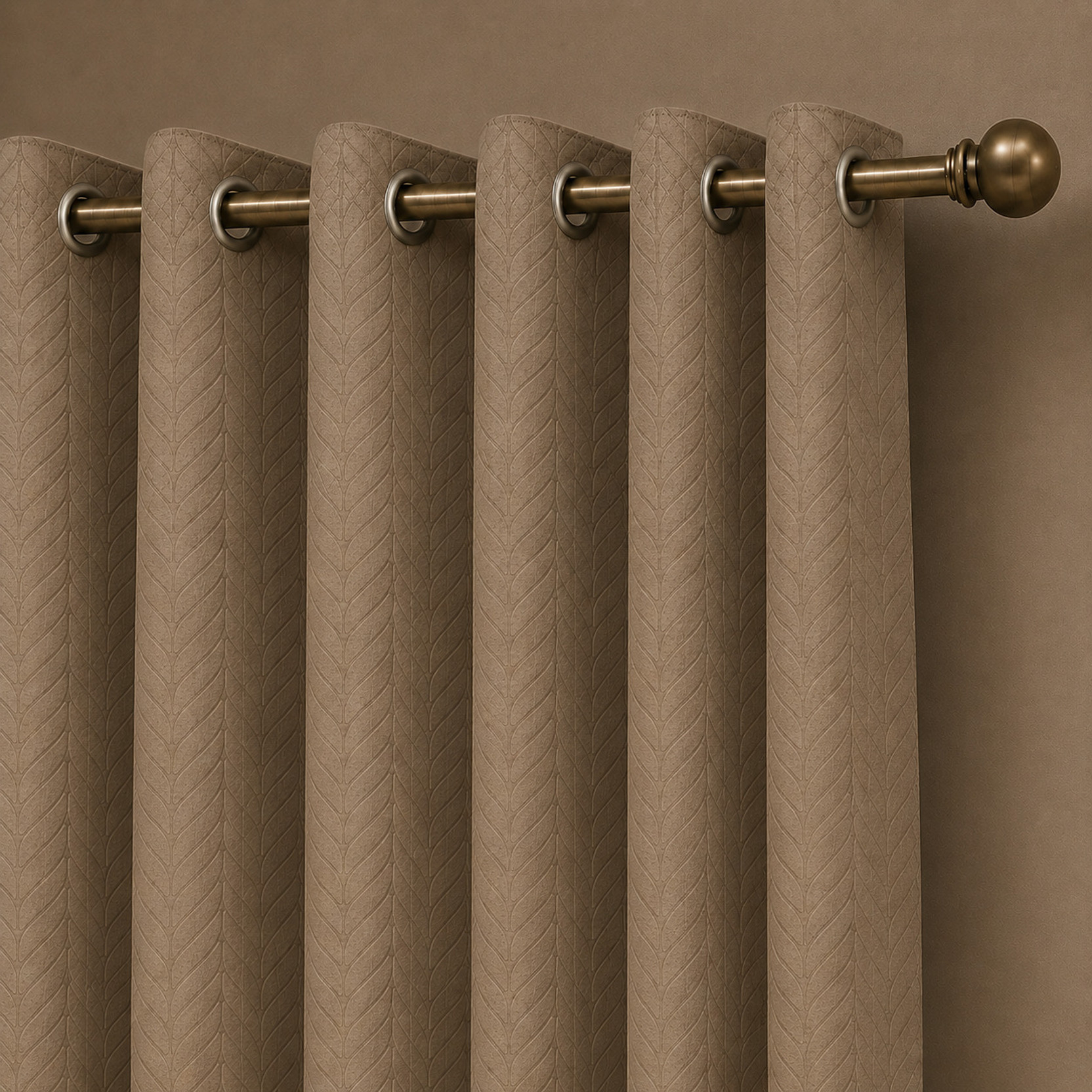 LINENWALAS 213.36 cm (7 ft) Door Polyester Blackout Curtain (Pack Of 2)