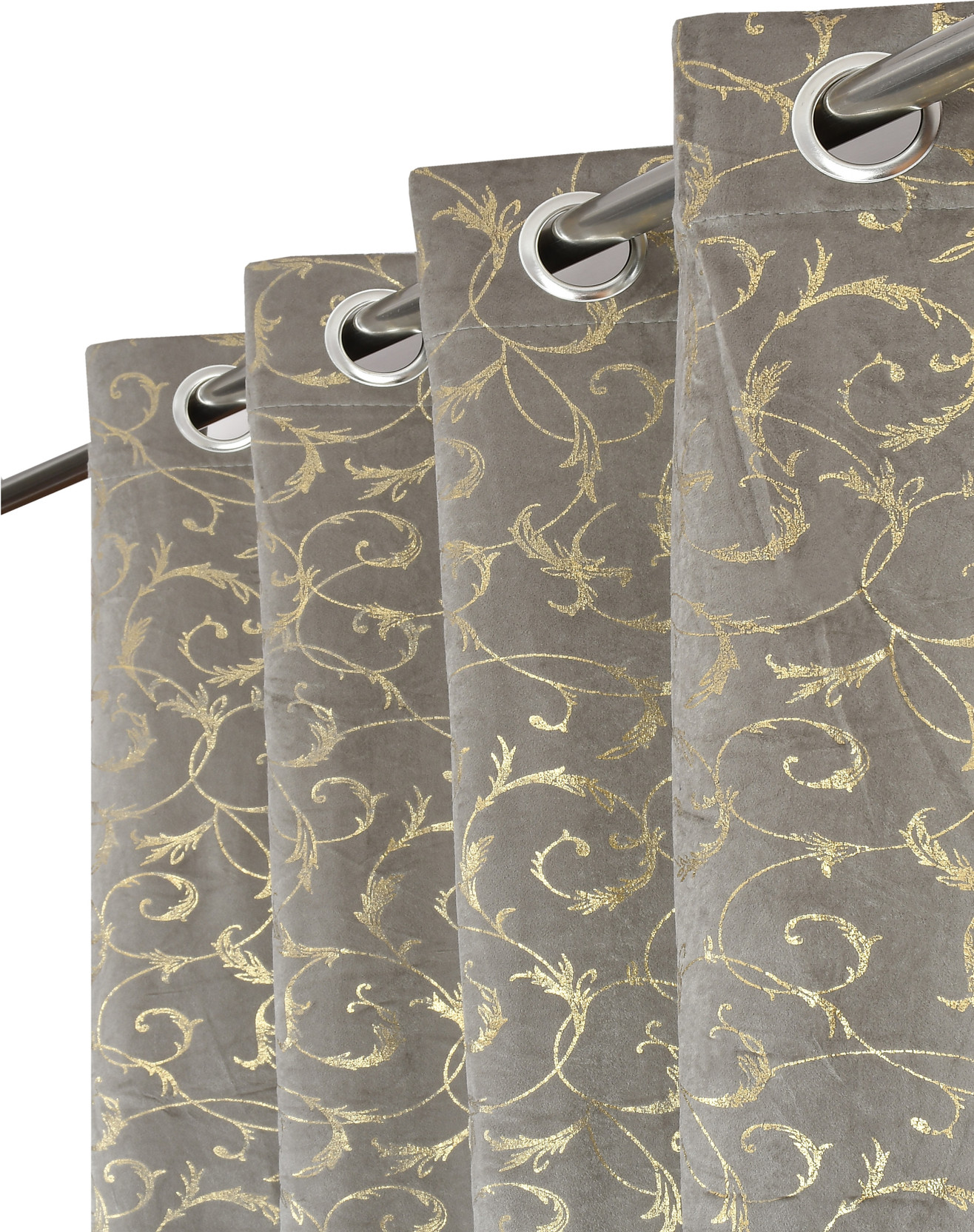 VELOURA 213.36 cm (7 ft) Door Velvet Room Darkening Curtain (Pack Of 2)