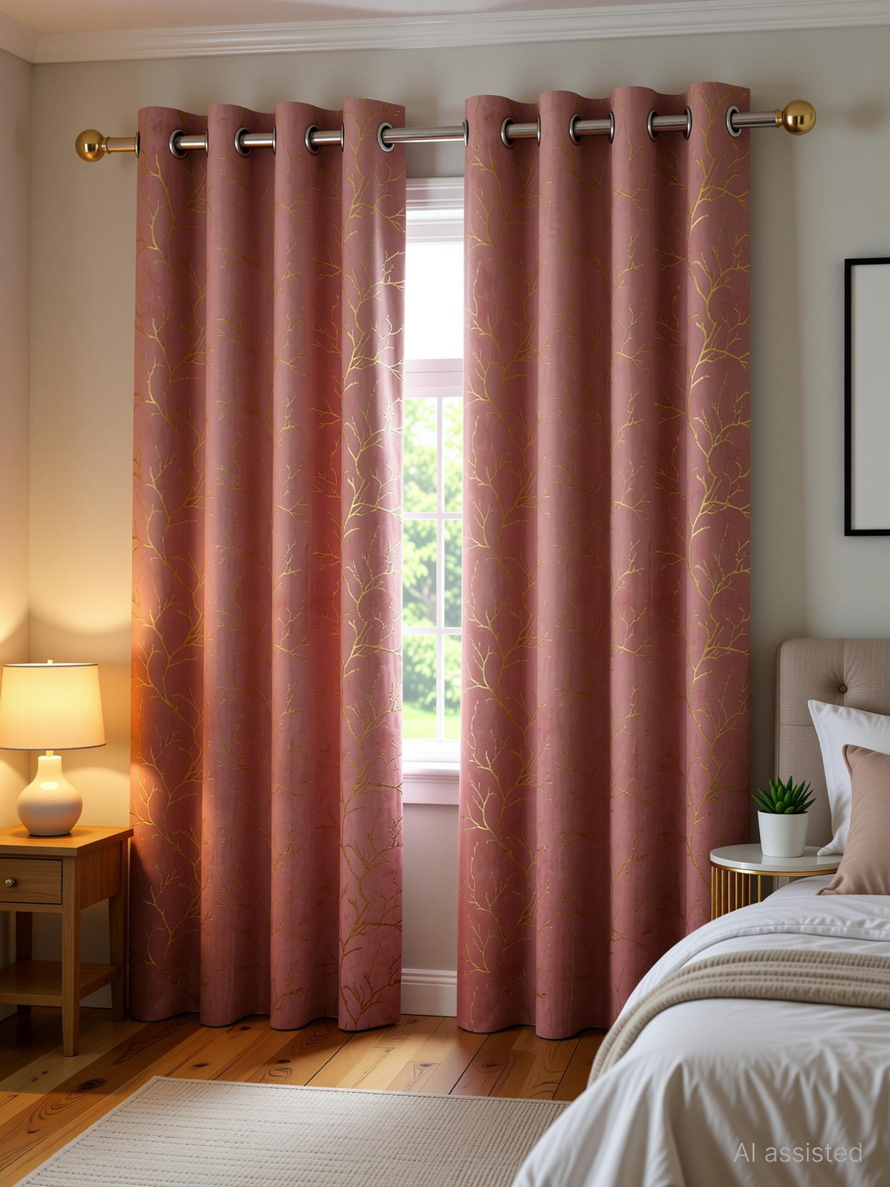 Diara Homes 213 cm (7 ft) Door Velvet Room Darkening Curtain (Pack Of 2)