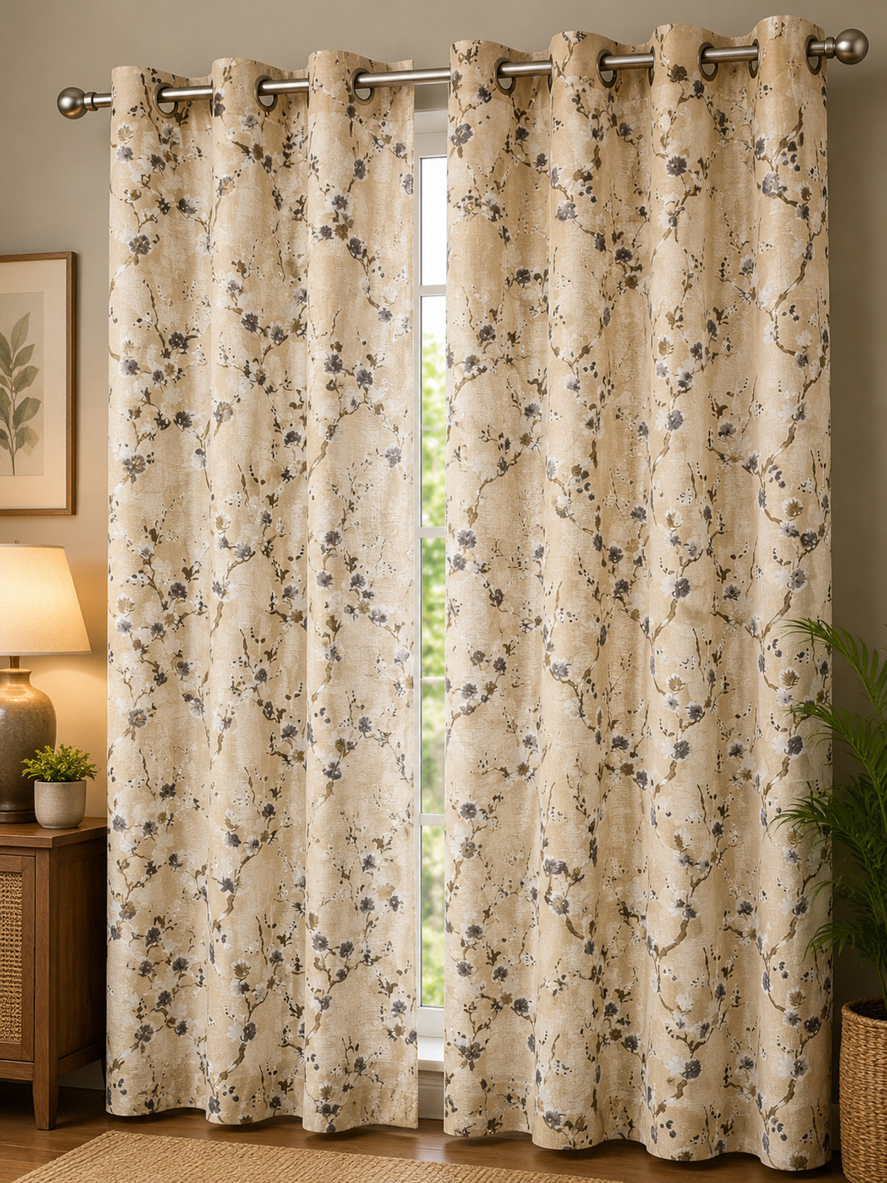 Vista Drapes 213.36 cm (7 ft) Door Polyester Room Darkening Curtain (Pack Of 2)