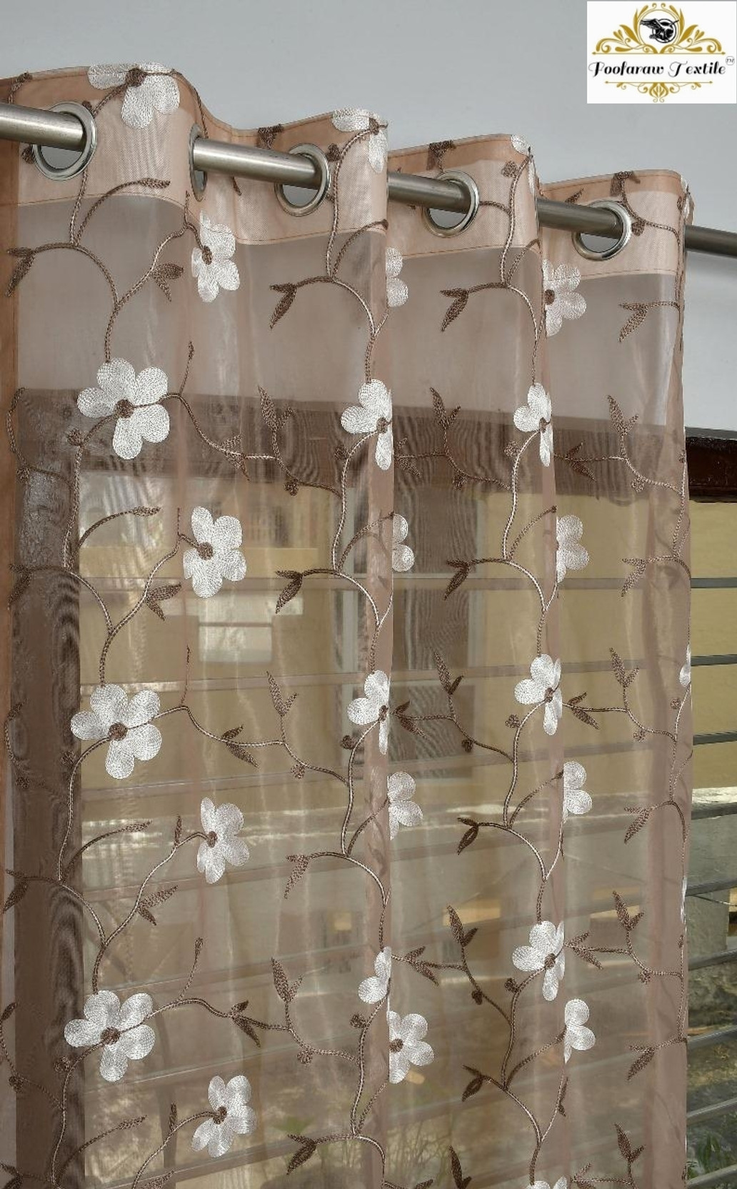 FOOFARAW TEXTILE 274 cm (9 ft) Long Door Net Transparent Curtain (Pack Of 2)