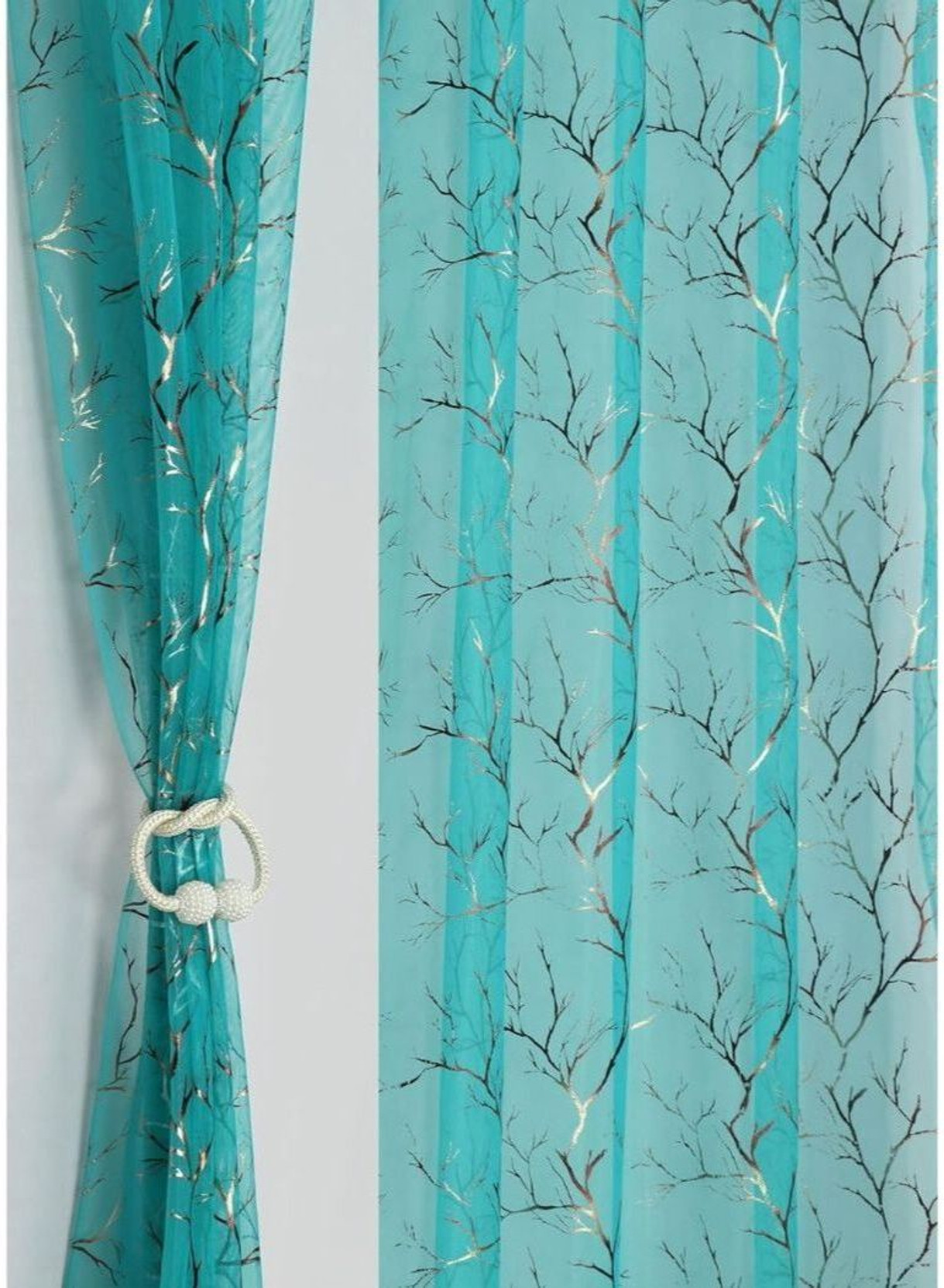 SHARAN CREATIONS 274 cm (9 ft) Long Door Net Room Darkening Curtain (Pack Of 2)