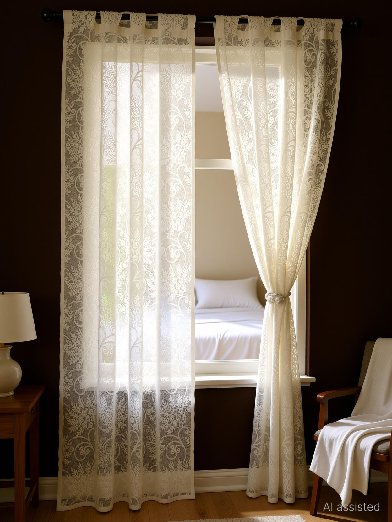 Fabrilia 213 cm (7 ft) Door Net Semi Transparent Curtain (Pack Of 2)