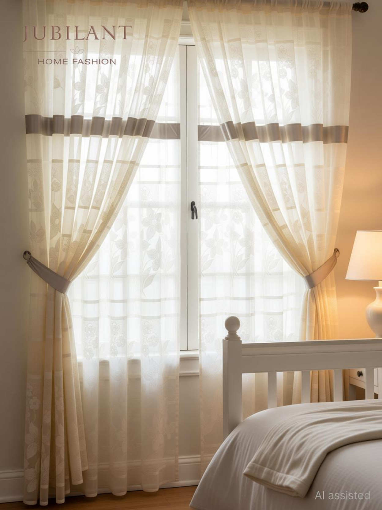 JUBILANT HOME FASHION 270 cm (9 ft) Long Door Net Semi Transparent Curtain (Pack Of 2)