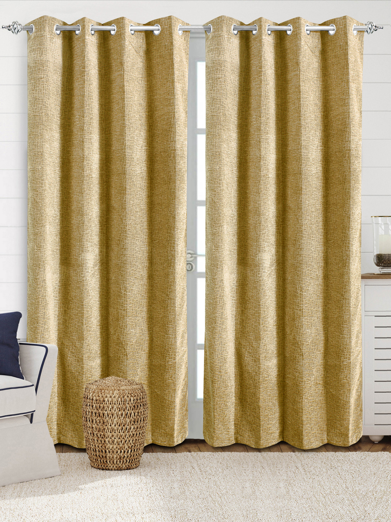 Saral Home 213 cm (7 ft) Door Polyester Blackout Curtain (Pack Of 2)