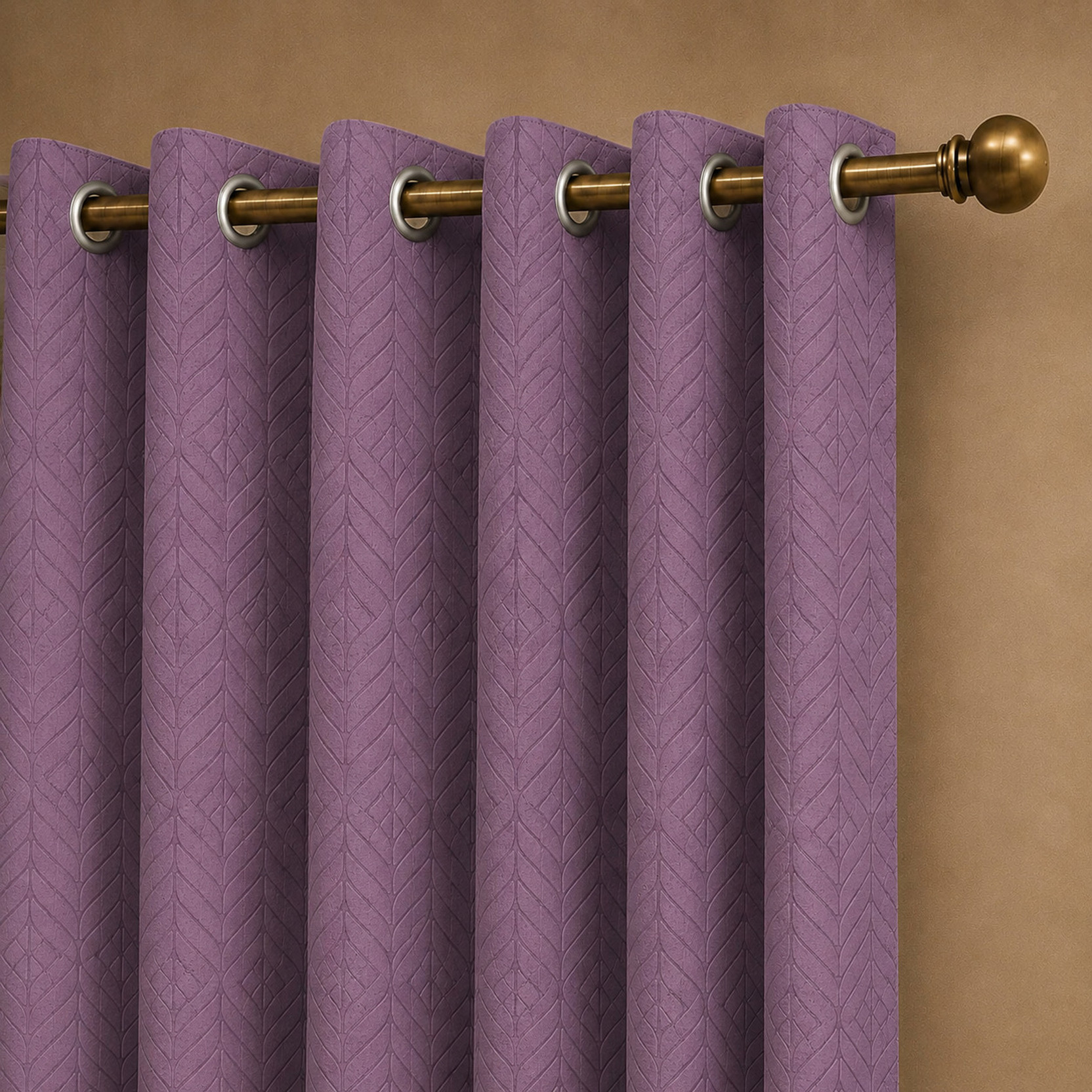 LINENWALAS 213.36 cm (7 ft) Door Polyester Blackout Curtain (Pack Of 2)