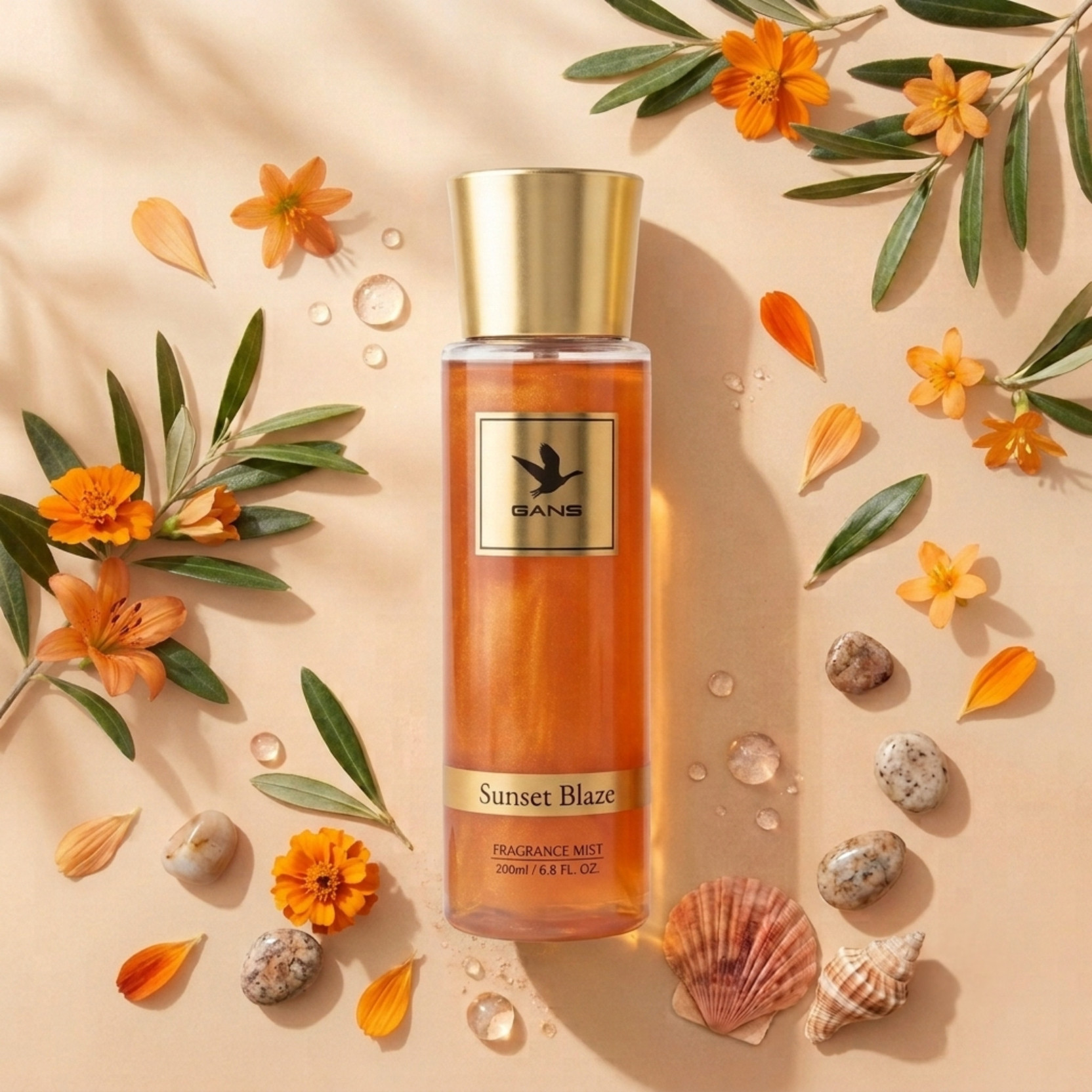 GANS Sunset Blaze | Warm Fruity Long Lasting Body Mist for Women 200ml Body Mist - For Women