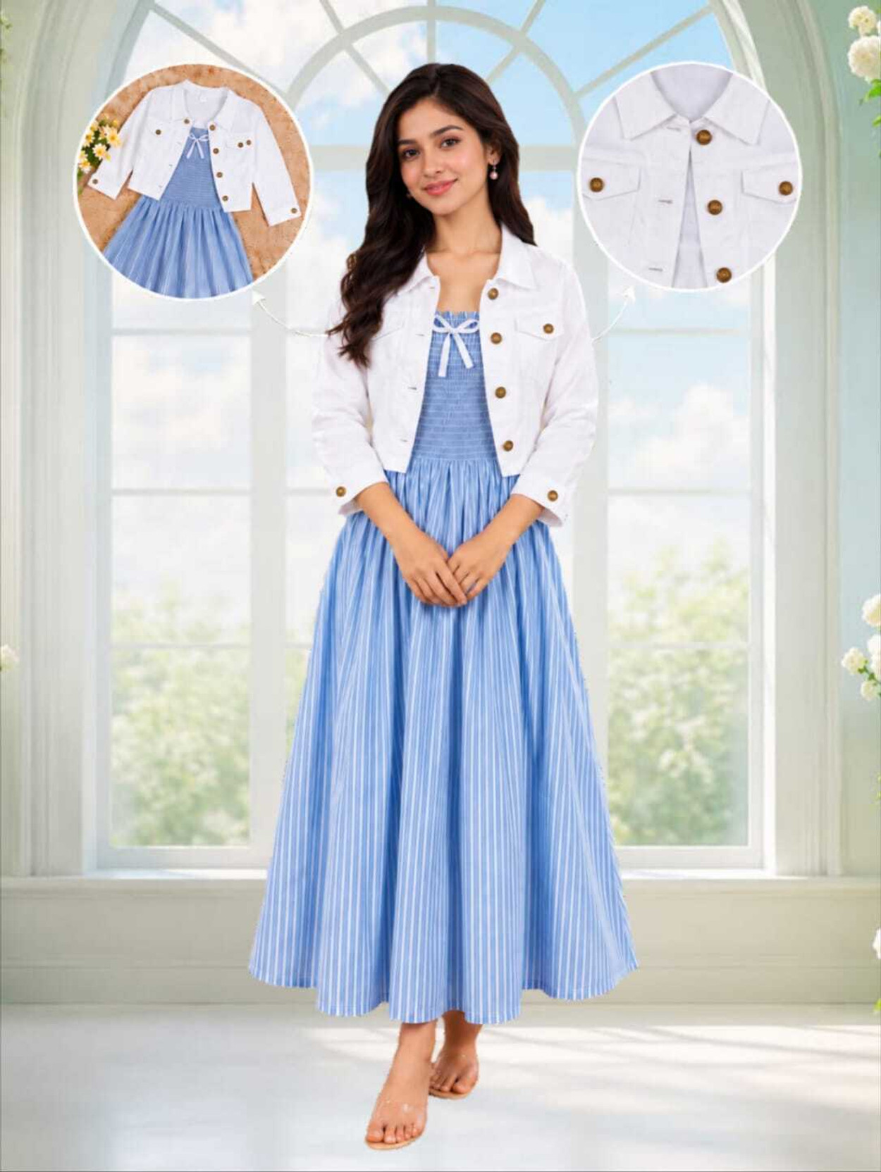 Women A-line Multicolor Midi/Calf Length Dress