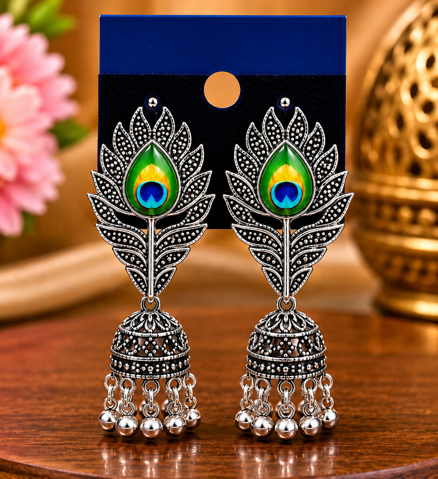 oxidised earring Alexandrite Alloy Jhumki Earring, Drops & Danglers