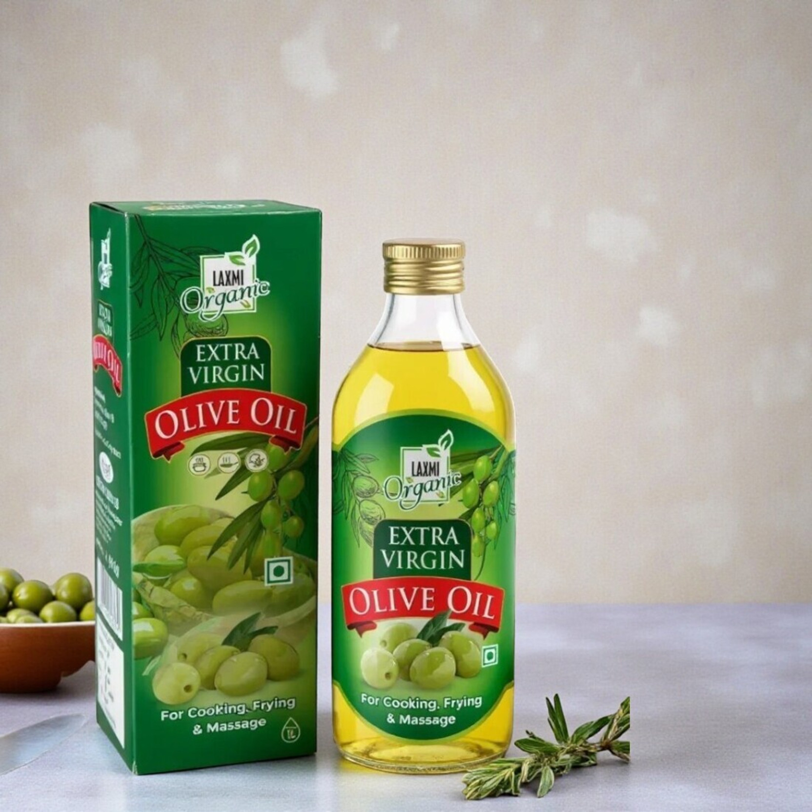 LAXMI ORGANIC Extra Virgin Olive oil original Jaitun ka tail light cooking body massage tel Olive Oil