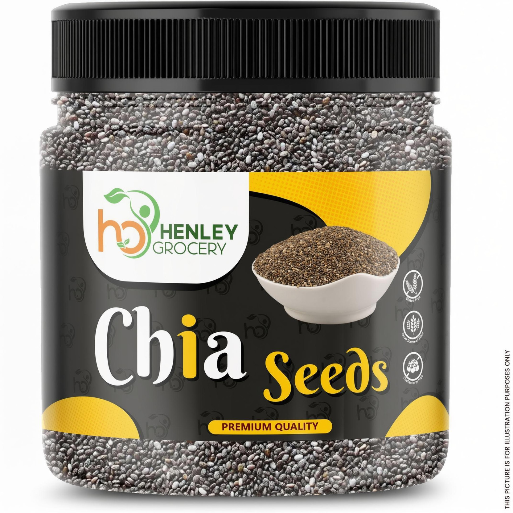 HENLEY Chia seed for Weight Loss with Omega 3 , Zinc and Fiber Black Chia Seeds