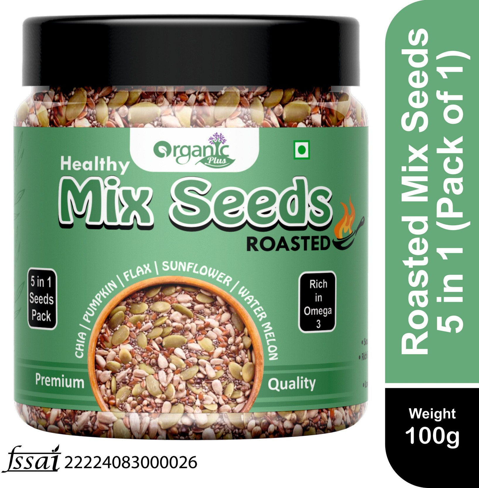 Organic Plus Mix Seeds Roasted Mix Seed for Eating Pumpkin Sunflower Chia Flax Watermelon-J Mixed Seeds