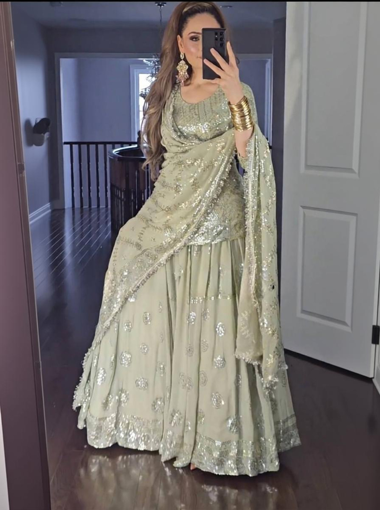 Embellished Stitched Lehenga & Kurta