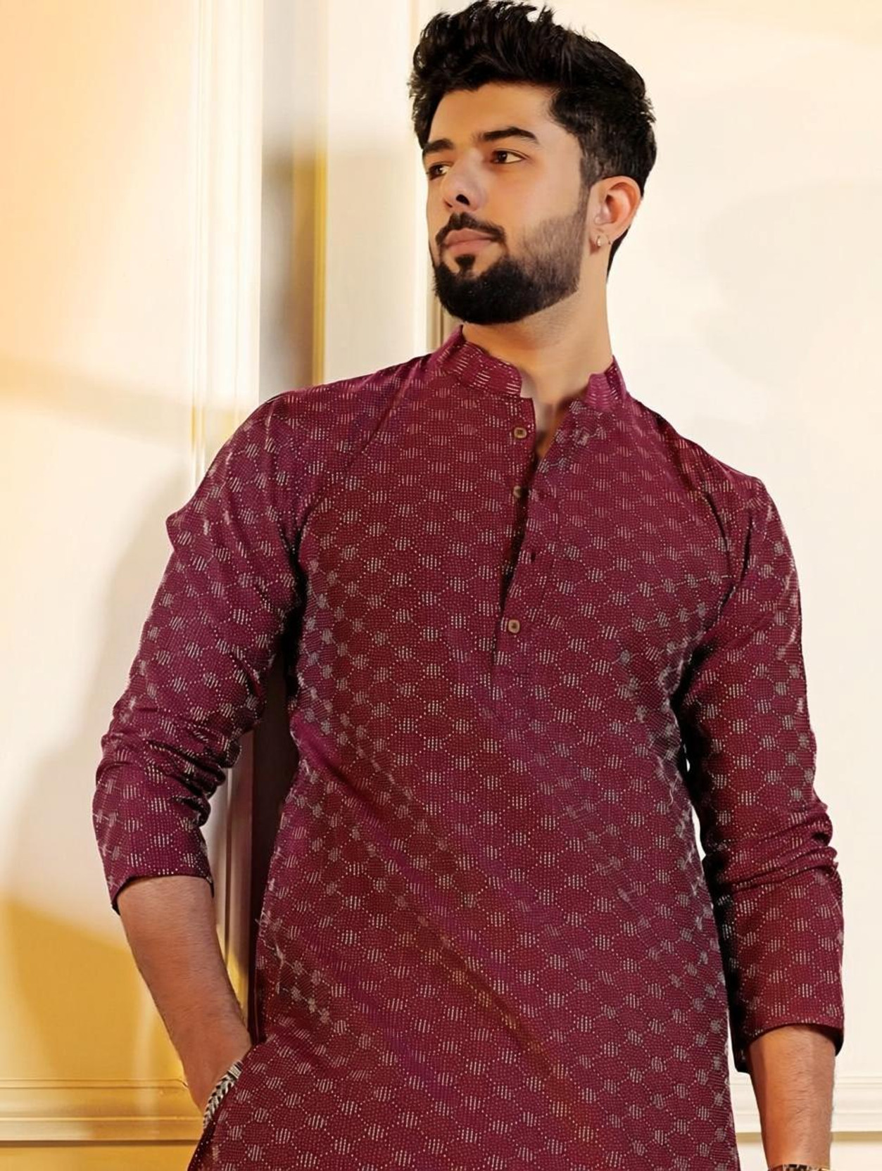 Men Pure Cotton Kurta Pyjama Set
