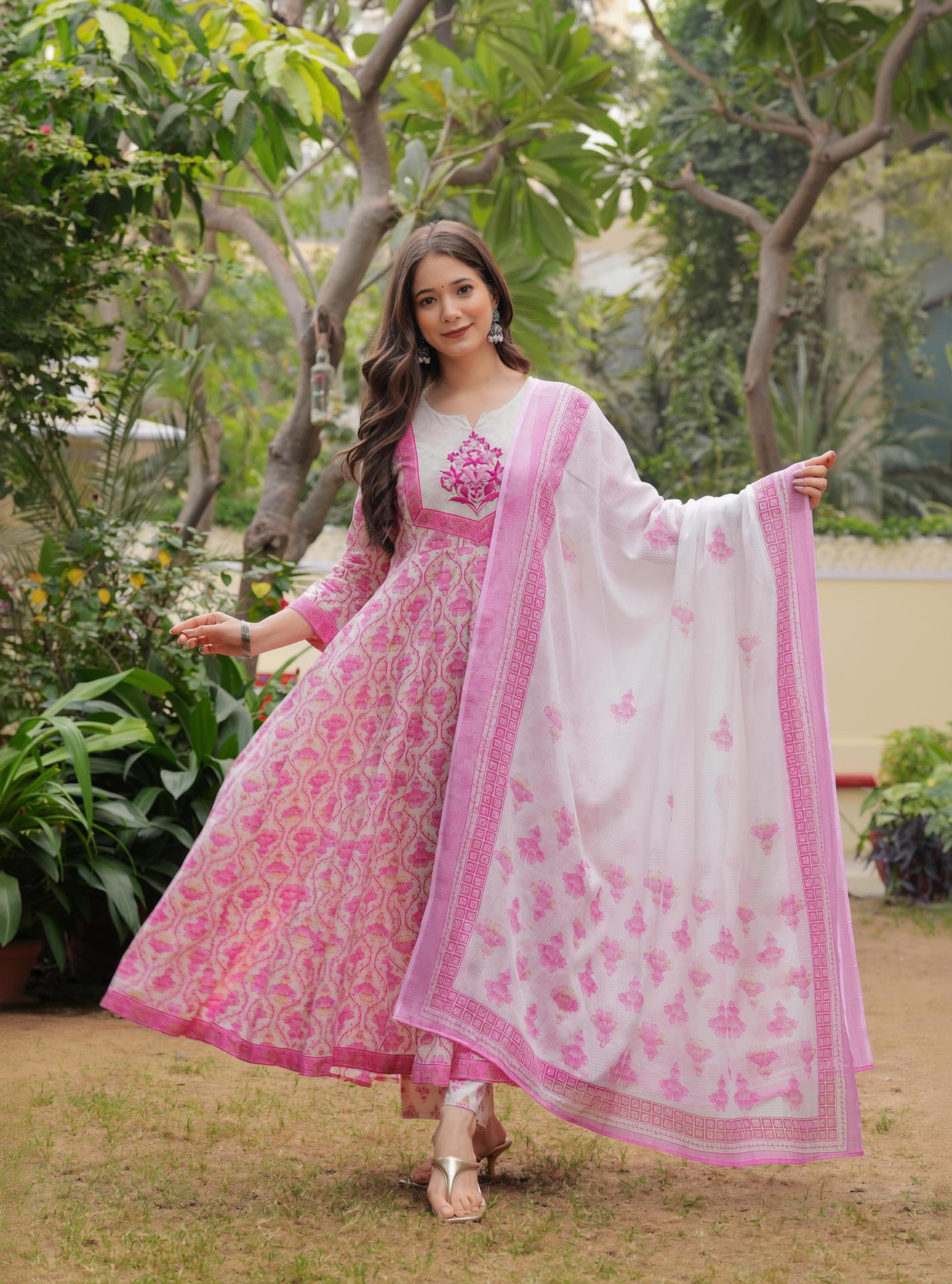 Women Pure Cotton Kurta Pant Dupatta Set
