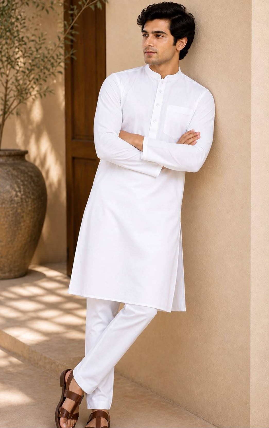 Men Pure Cotton Kurta Pyjama Set