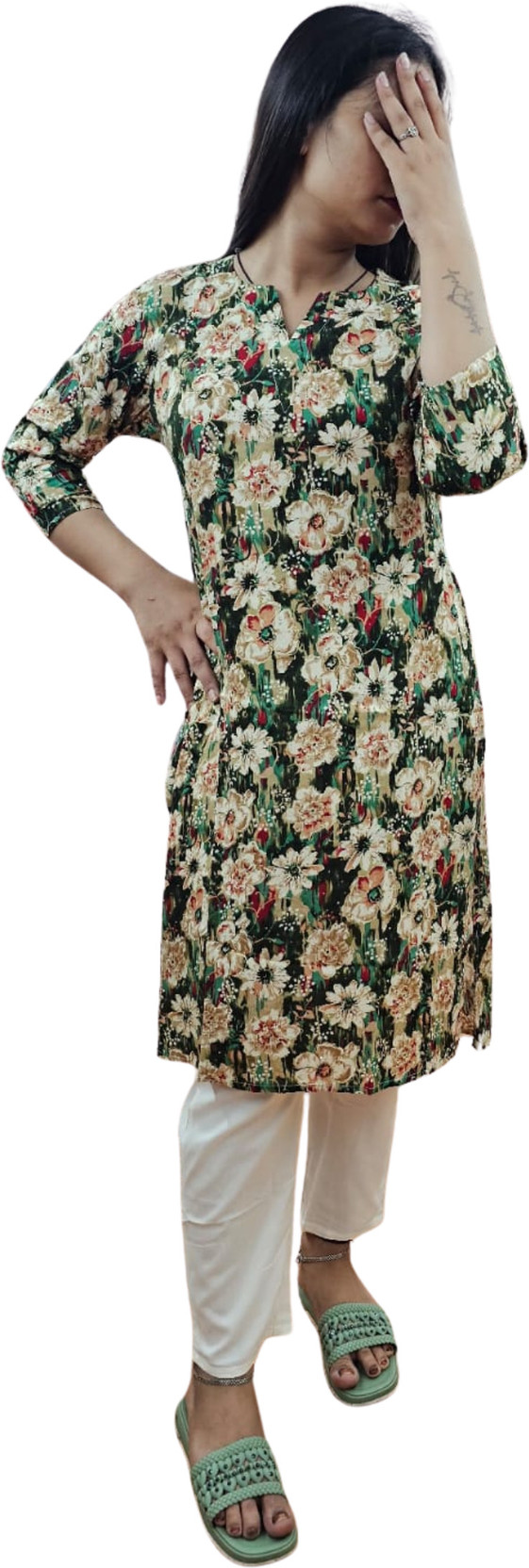 Women Viscose Rayon Kurti Pant Set