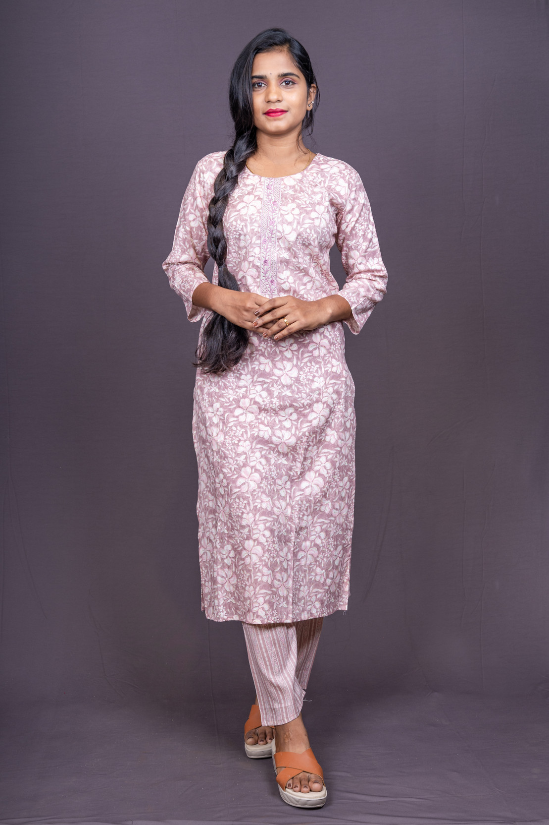 Women Cotton Rayon Kurti Pant Dupatta Set