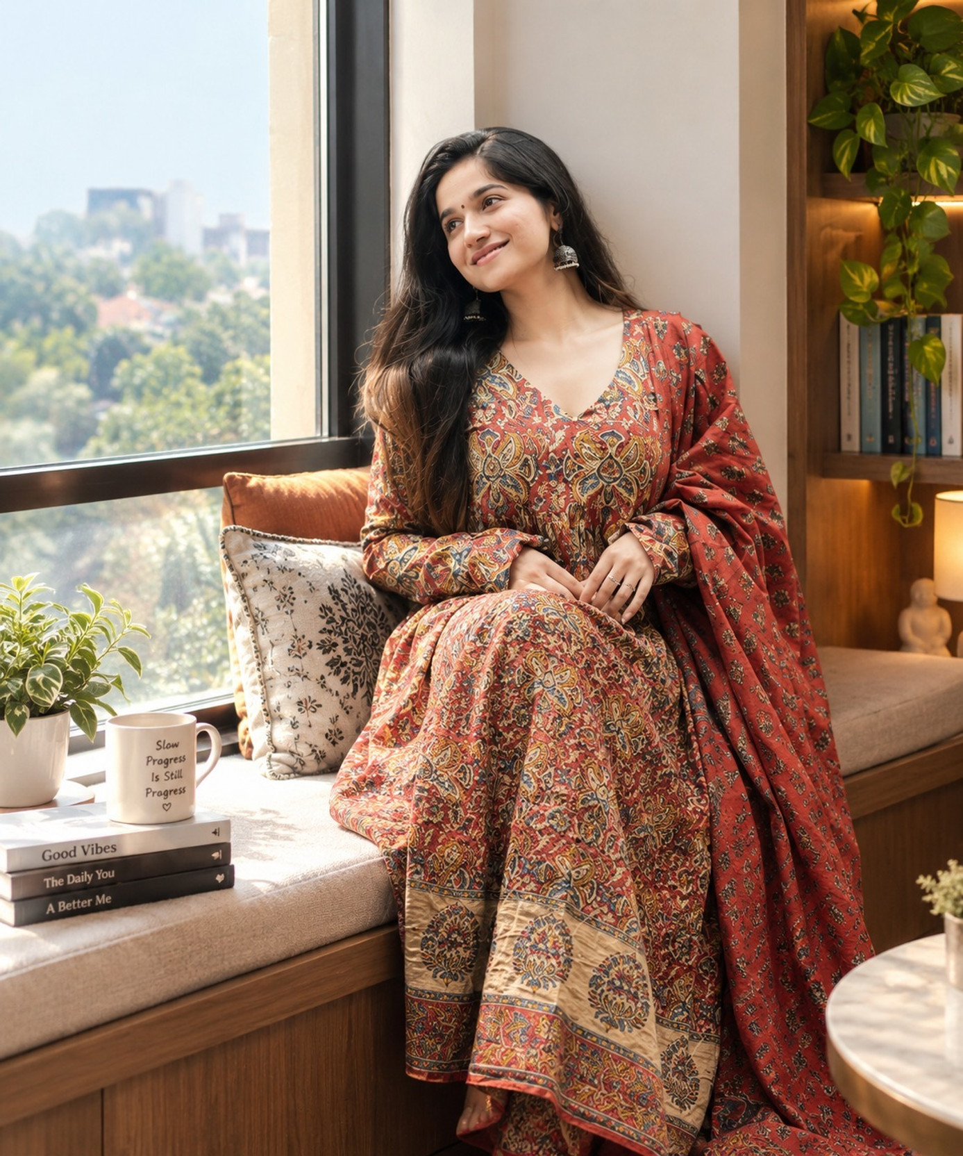 Women Pure Cotton Kurta Pant Dupatta Set