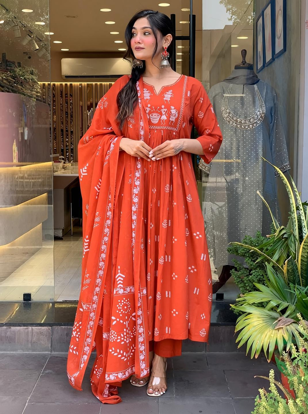 Women Viscose Rayon Kurti Pant Dupatta Set