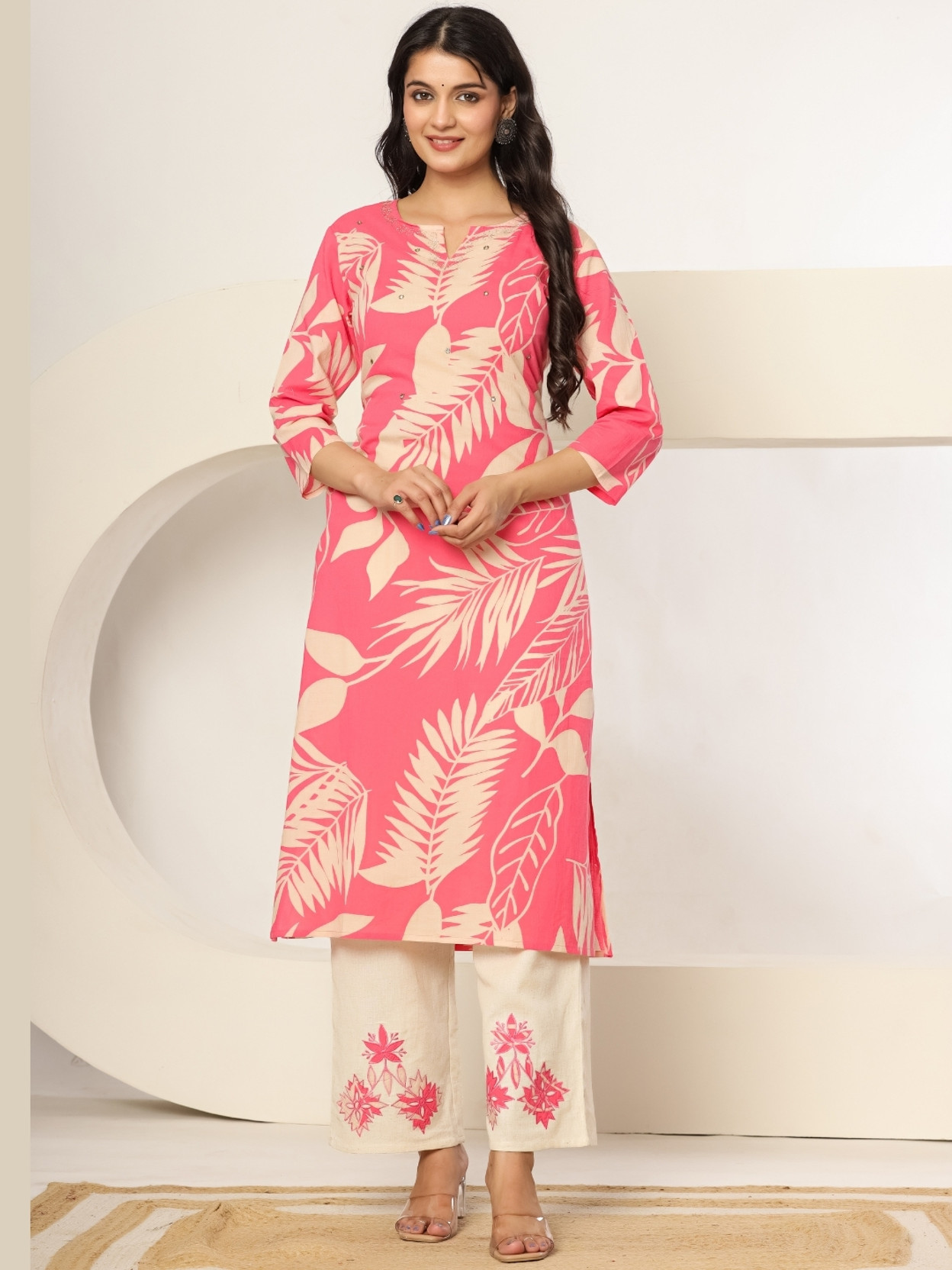 Women Pure Cotton Kurta Palazzo Set