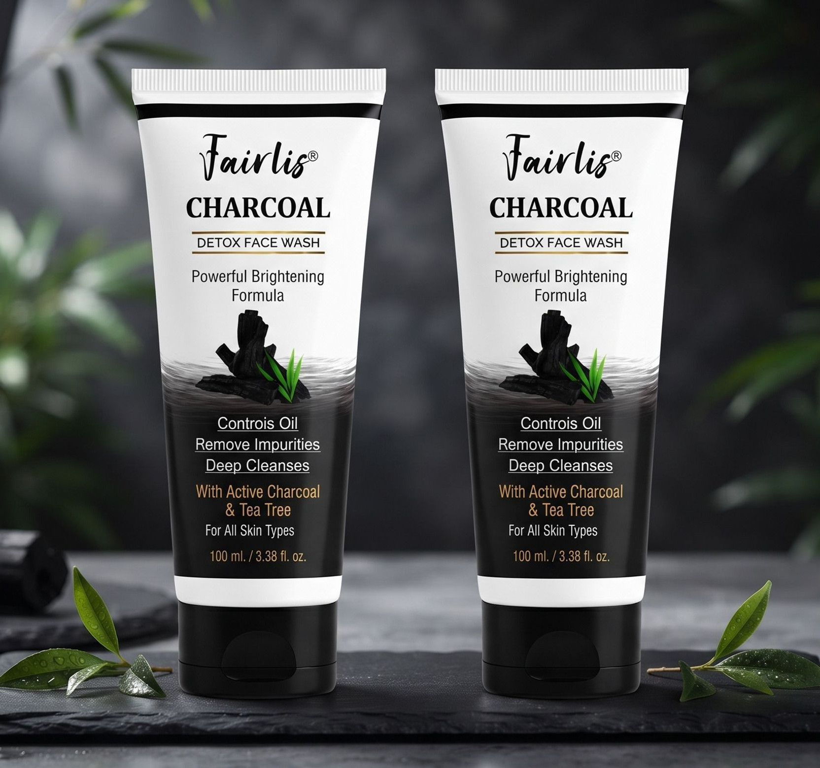 Fairlis Cleansing & Detox_Charcoal_DuoDailyCleanser100mlEachTube_278 Face Wash