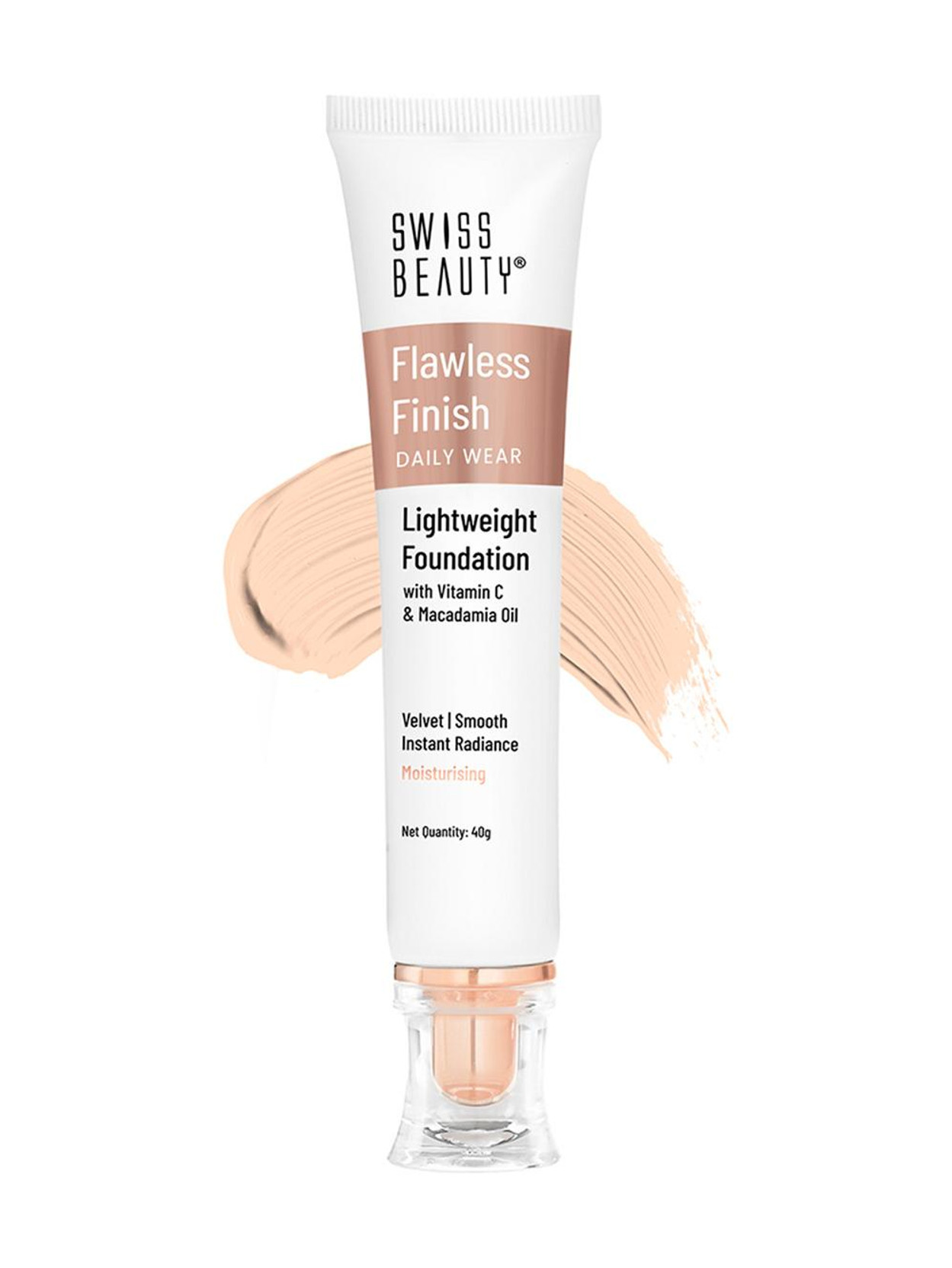 SWISS BEAUTY Flawless Finish Foundation | Medium Coverage Lightweight | Oil Free Radiant Foundation